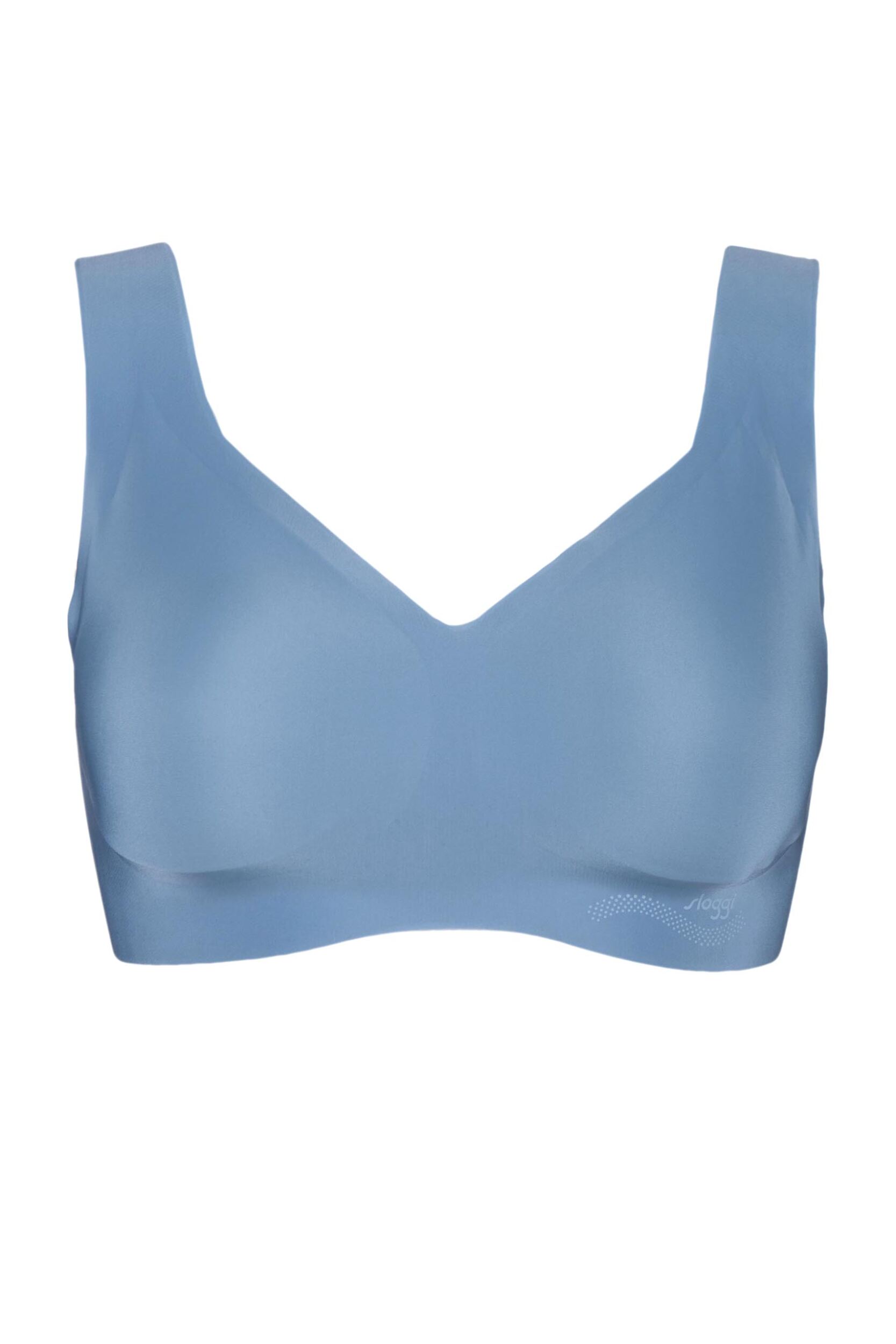 1 Pack Blue Zero Feel Seamfree Bralette with Removable Pads Ladies Small - Sloggi