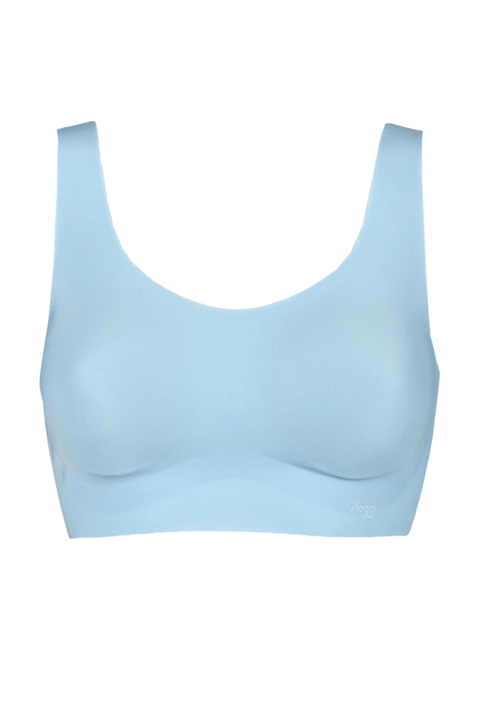 1 Pack Soft Turquoise Zero Feel Seamfree Bralette Top with Removable Pads Ladies Large - Sloggi