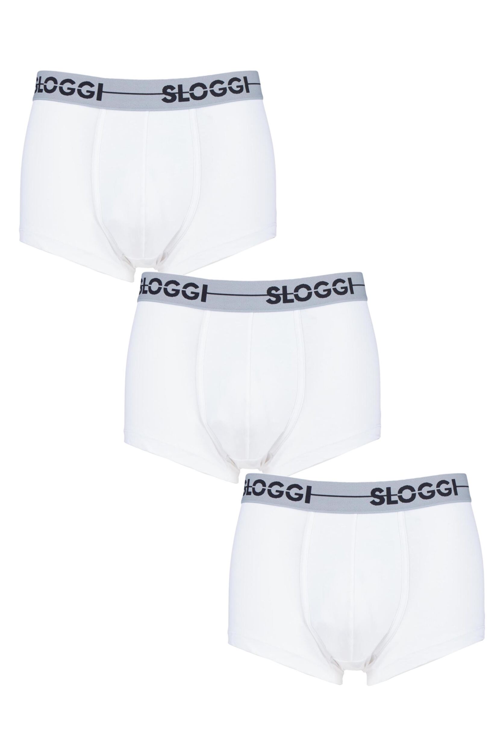 3 Pack White Go Soft Waistband Comfort Cotton Low Rise Hipster Boxers Men's 36 Mens - Sloggi