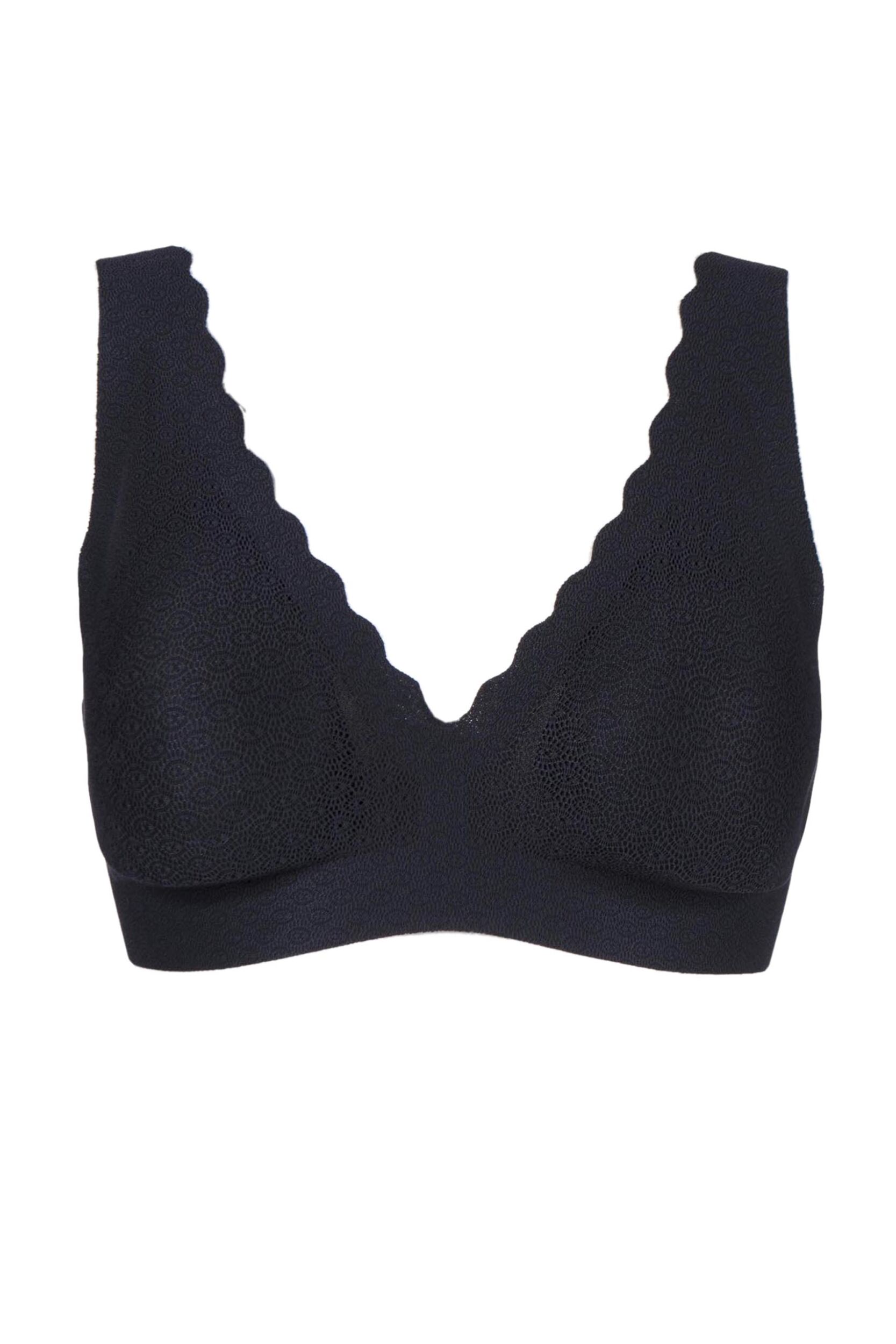 1 Pack Black Zero Feel Seamfree Lace Bralette Ladies Extra Large - Sloggi