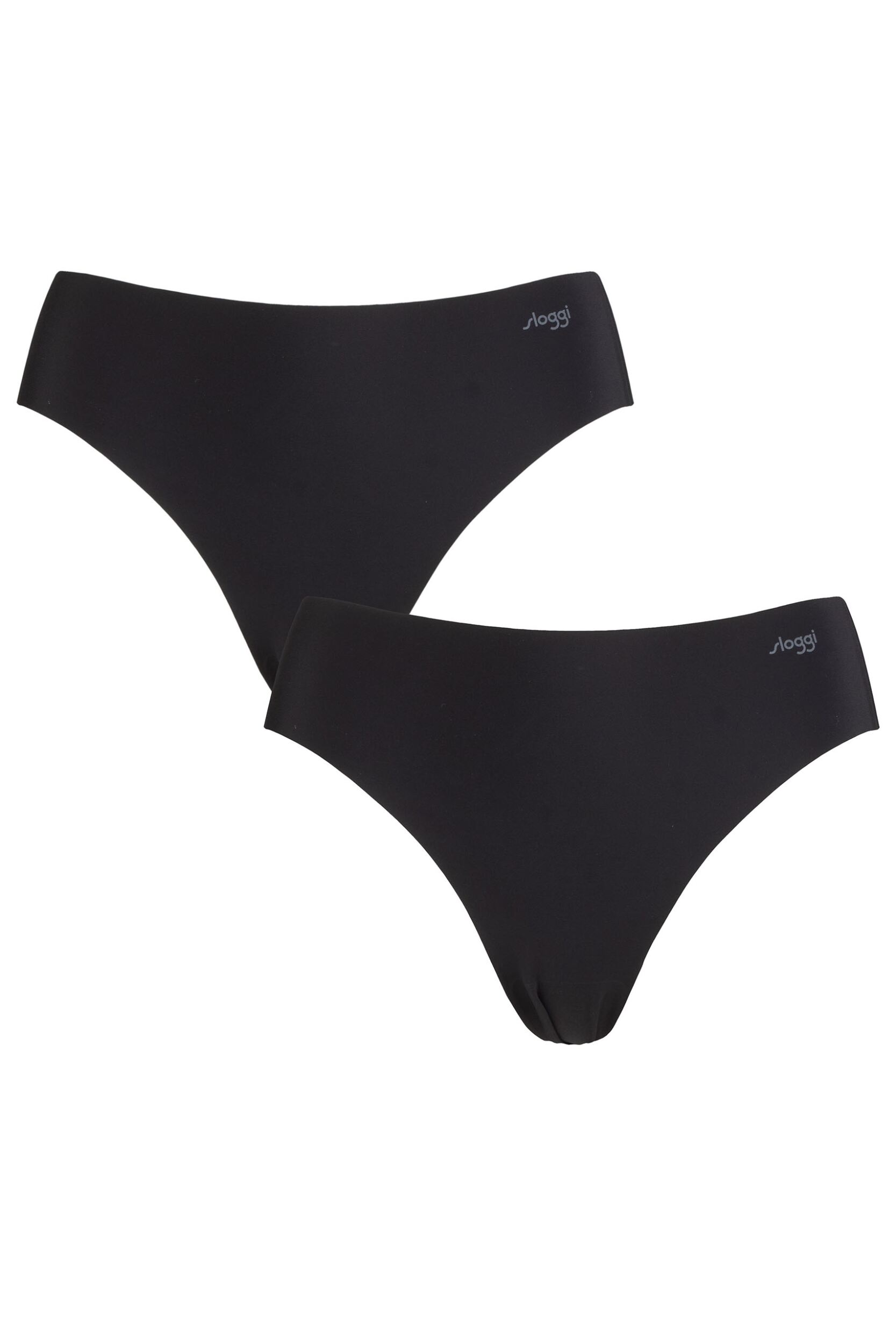 Women's 2 Pack Sloggi Zero Feel Seamfree Tanga Knickers Black Small
