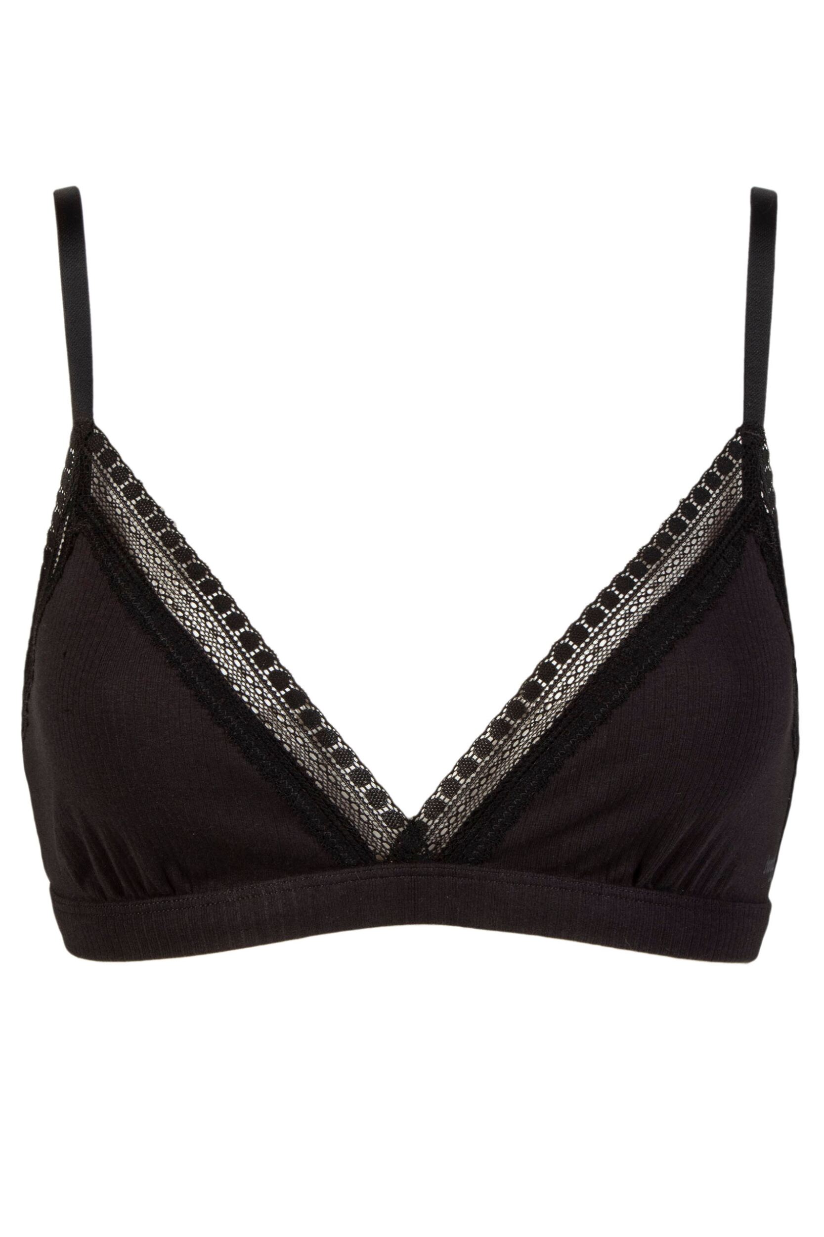 Women's 1 Pack Sloggi GO Ribbed Bralette Black Extra Small
