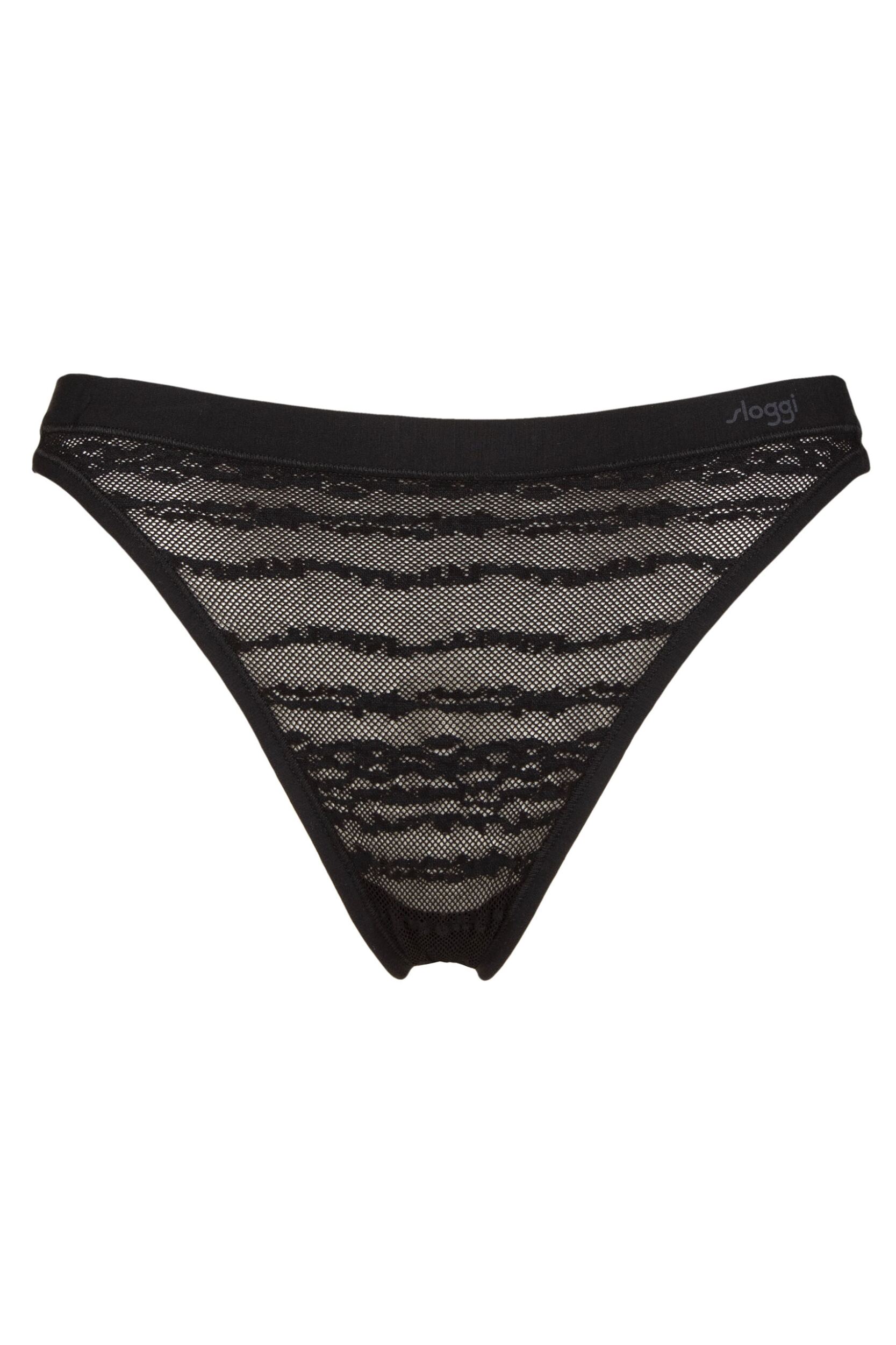Womens 1 Pack Sloggi FREE evolve String Lace Thong Black L/XL