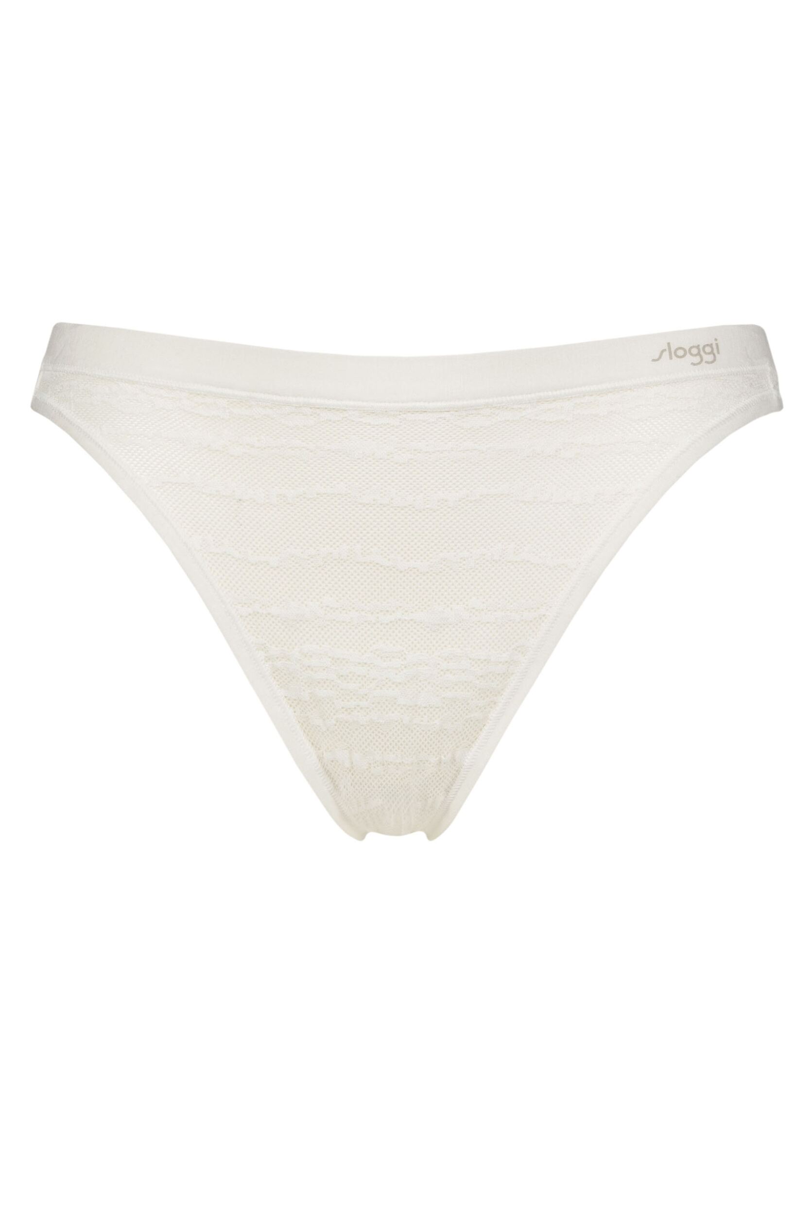 Womens 1 Pack Sloggi FREE evolve String Lace Thong Silk White S/M