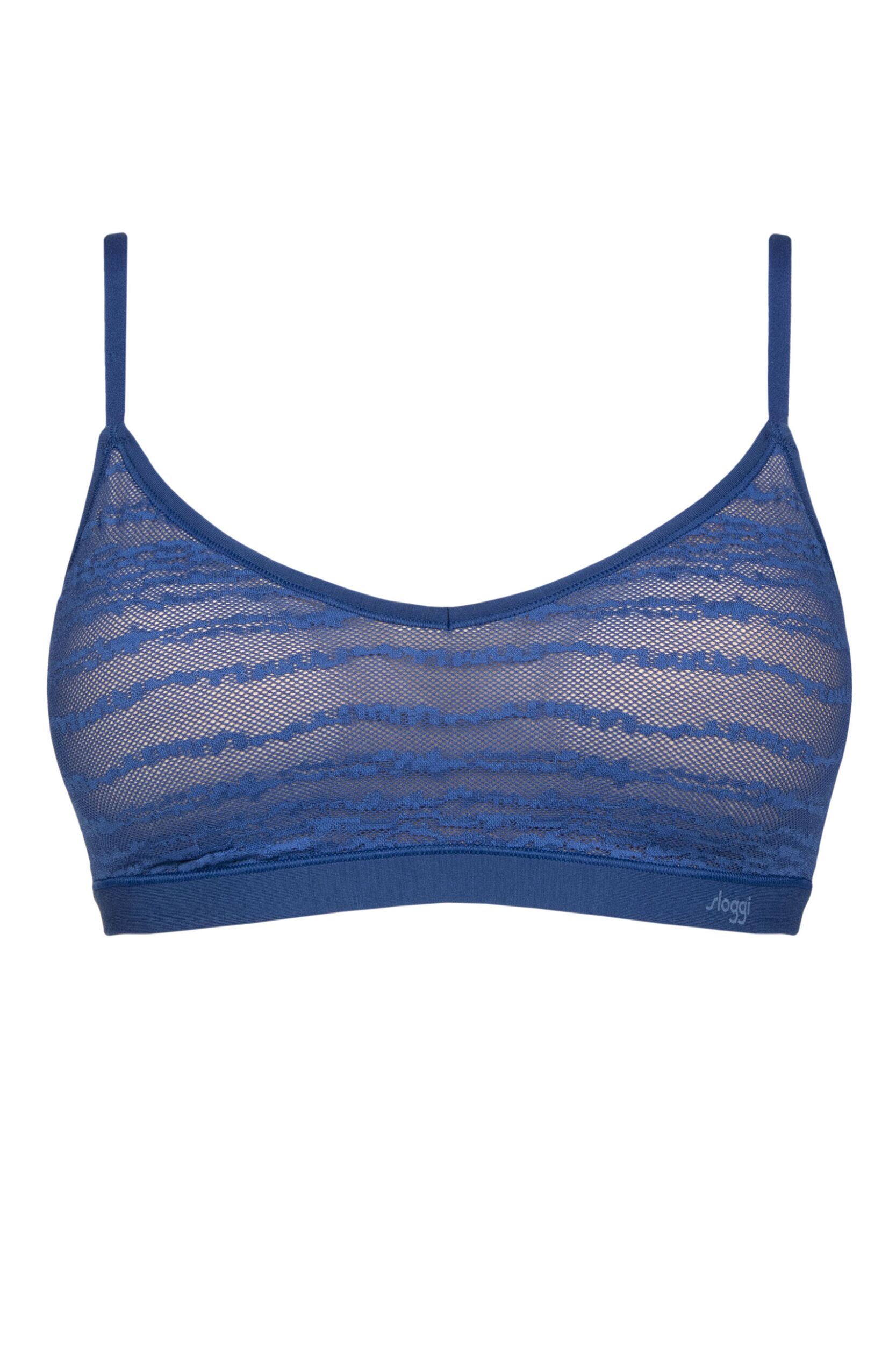 Womens 1 Pack Sloggi FREE Evolve Lace Push-Up Bra Blue Sapphire S/M