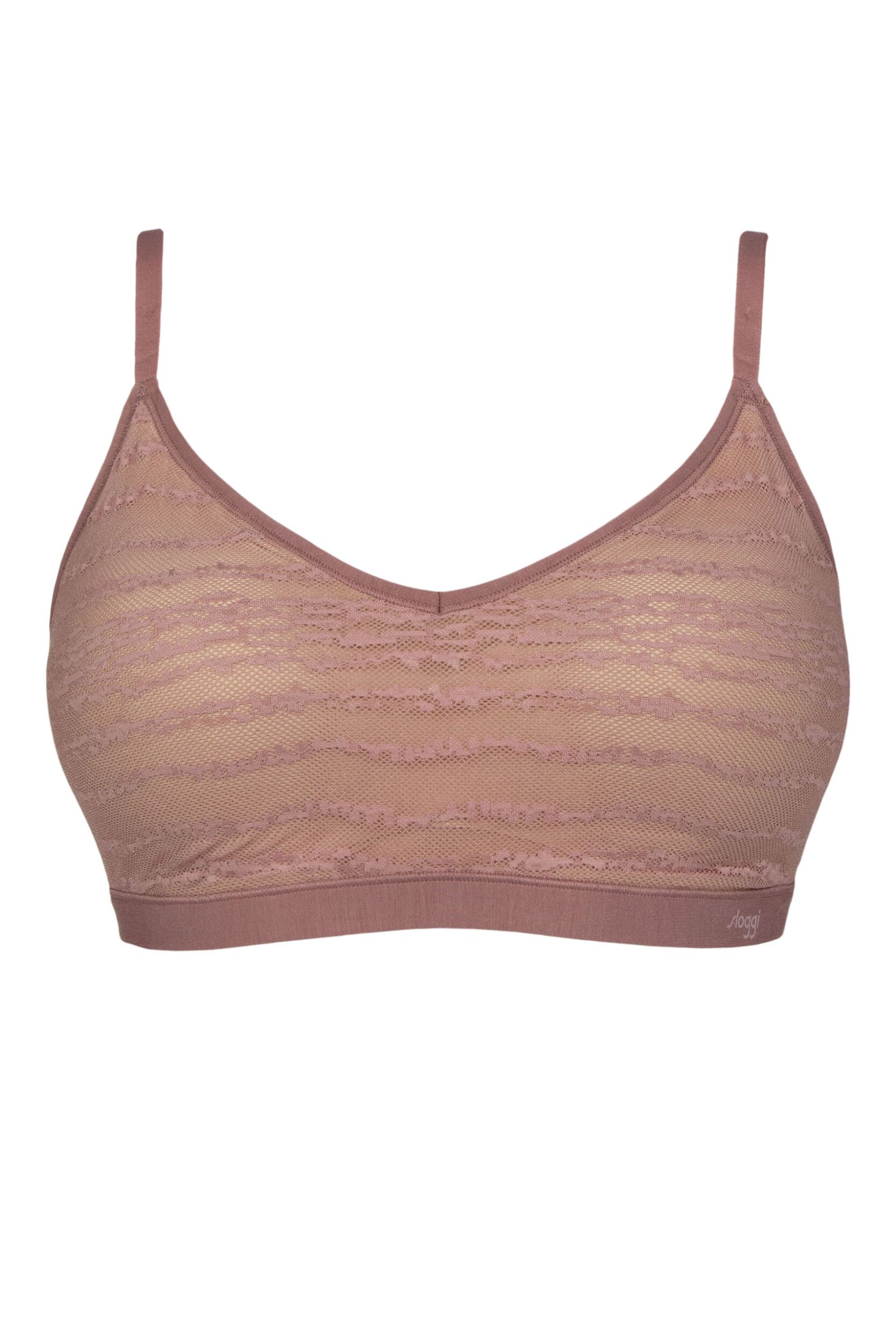 Womens 1 Pack Sloggi FREE Evolve Lace Push-Up Bra Date Night Pink S/M