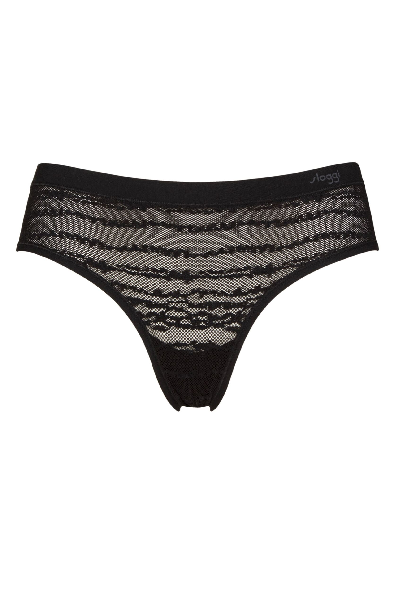 Womens 1 Pack Sloggi FREE Evolve Lace Hipster Black L/XL