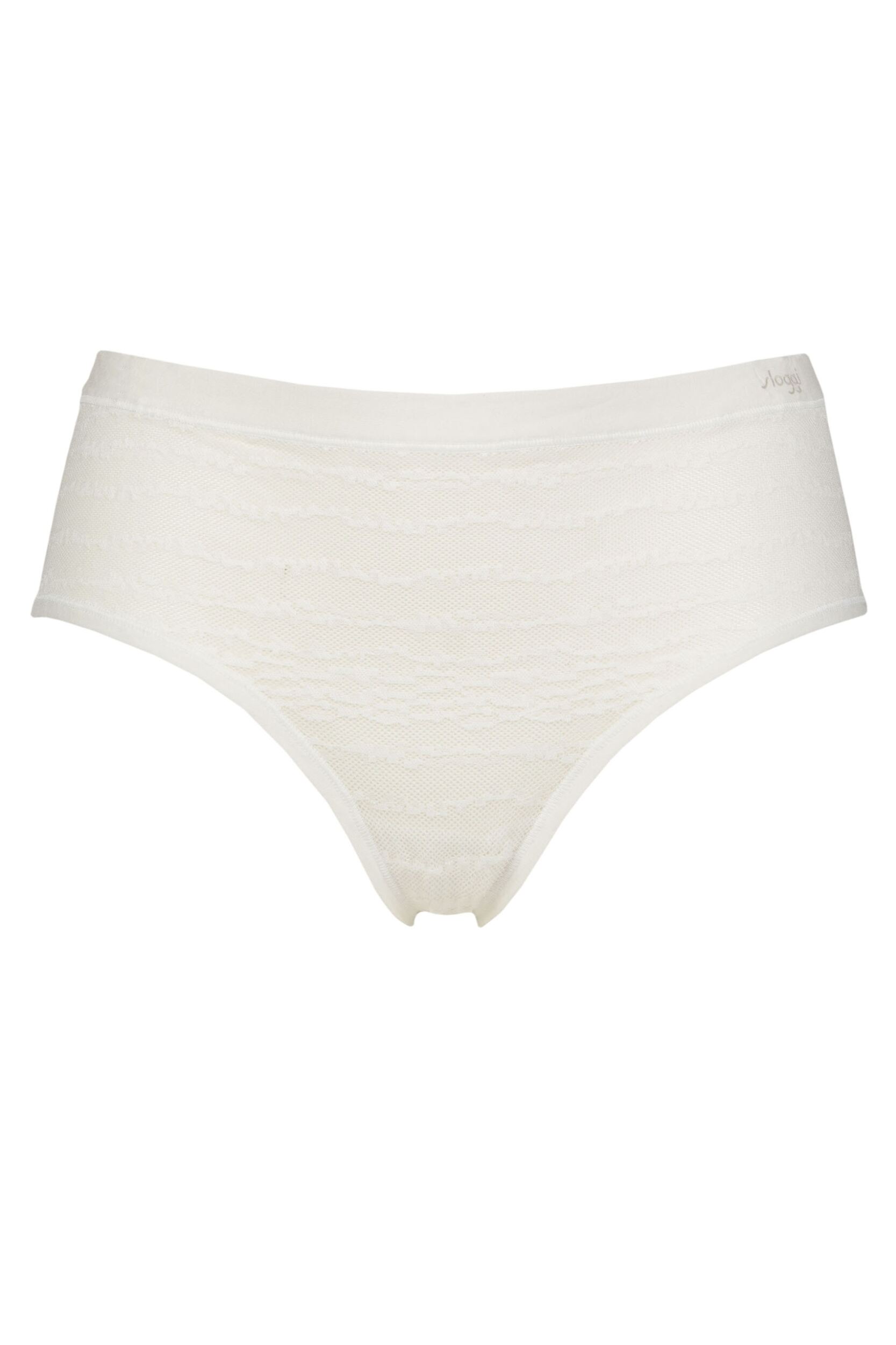 Womens 1 Pack Sloggi FREE evolve Lace Hipster Silk White S/M