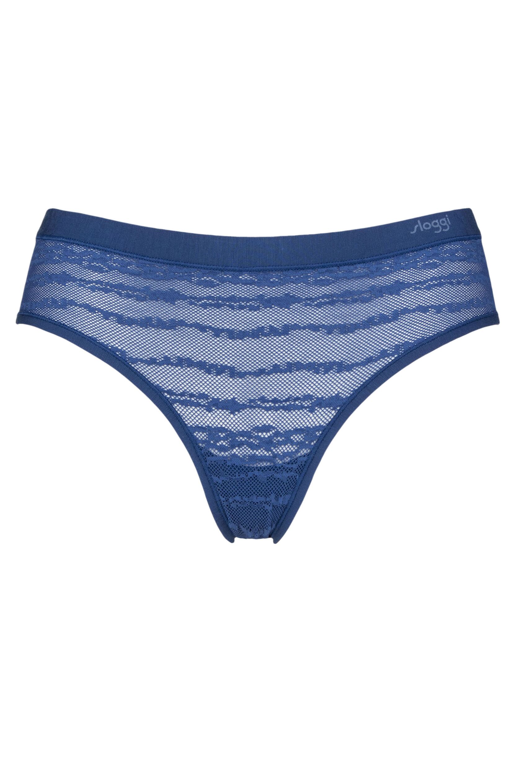 Womens 1 Pack Sloggi FREE Evolve Lace Hipster Blue Sapphire L/XL