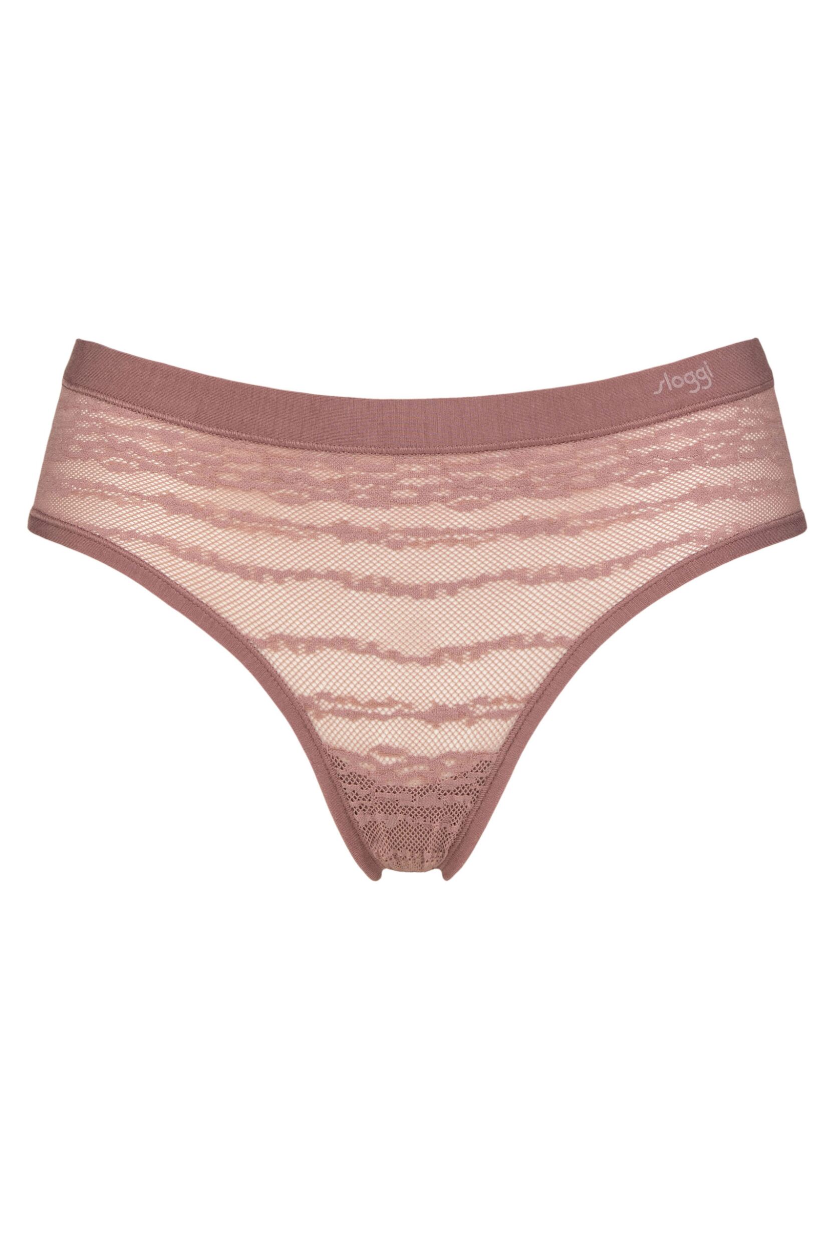 Womens 1 Pack Sloggi FREE Evolve Lace Hipster Date Night Pink L/XL