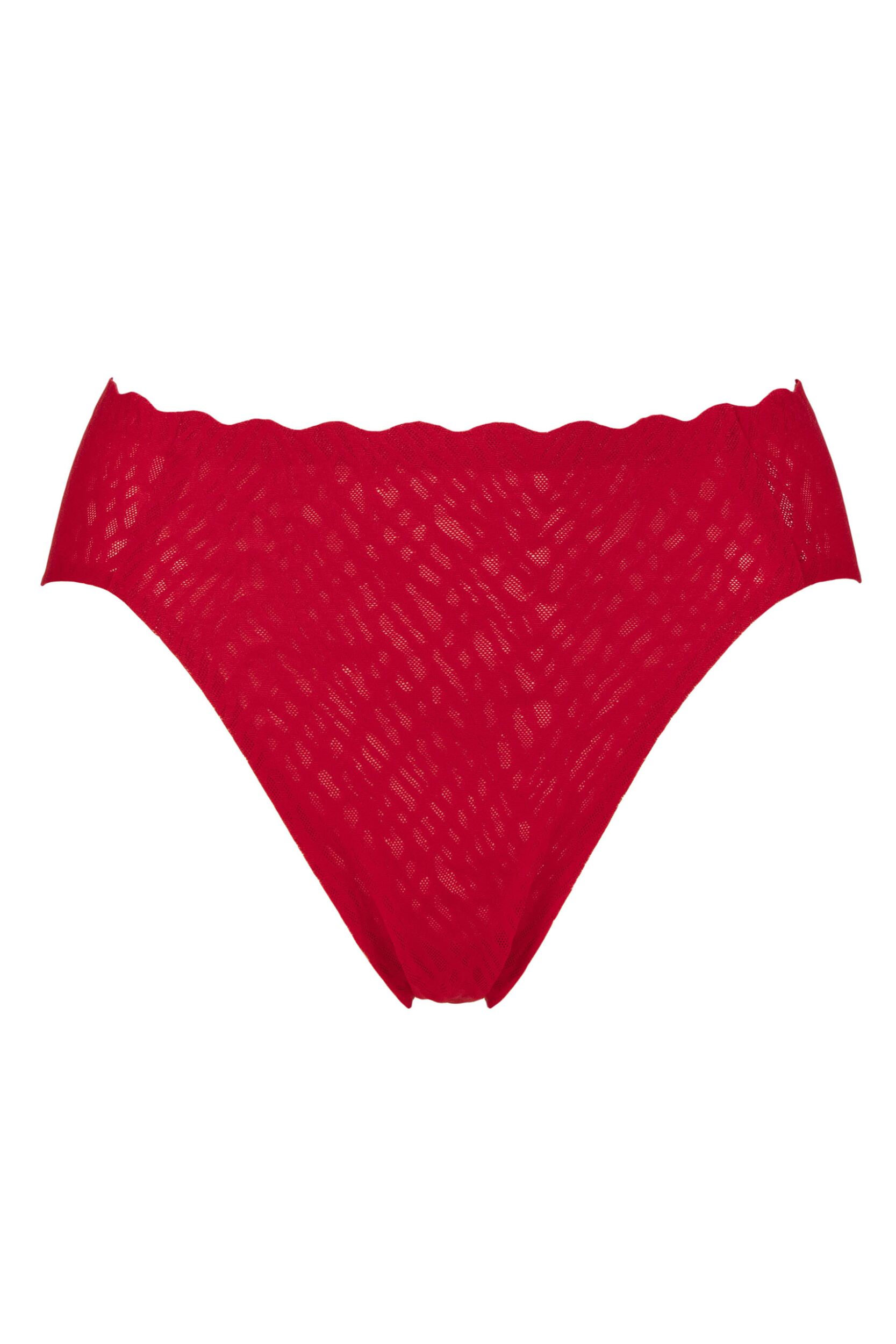 Women's 1 Pack Sloggi ZERO Feel Bliss Festive High Leg Briefs Shanghai Red Small