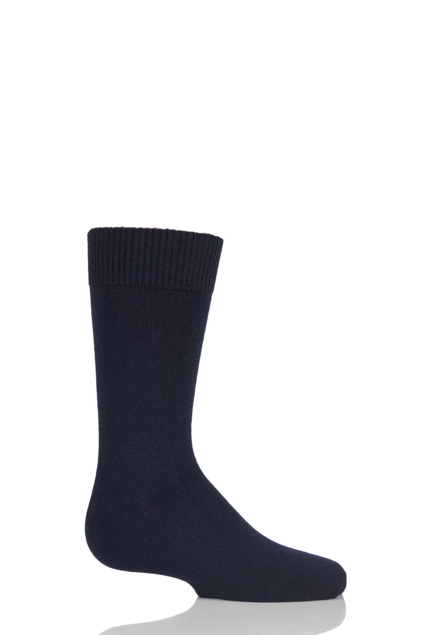 1 Pair Dark Marine Comfort Wool Plain Socks Kids Unisex 3-5 Teens (12-13 Years) - Falke