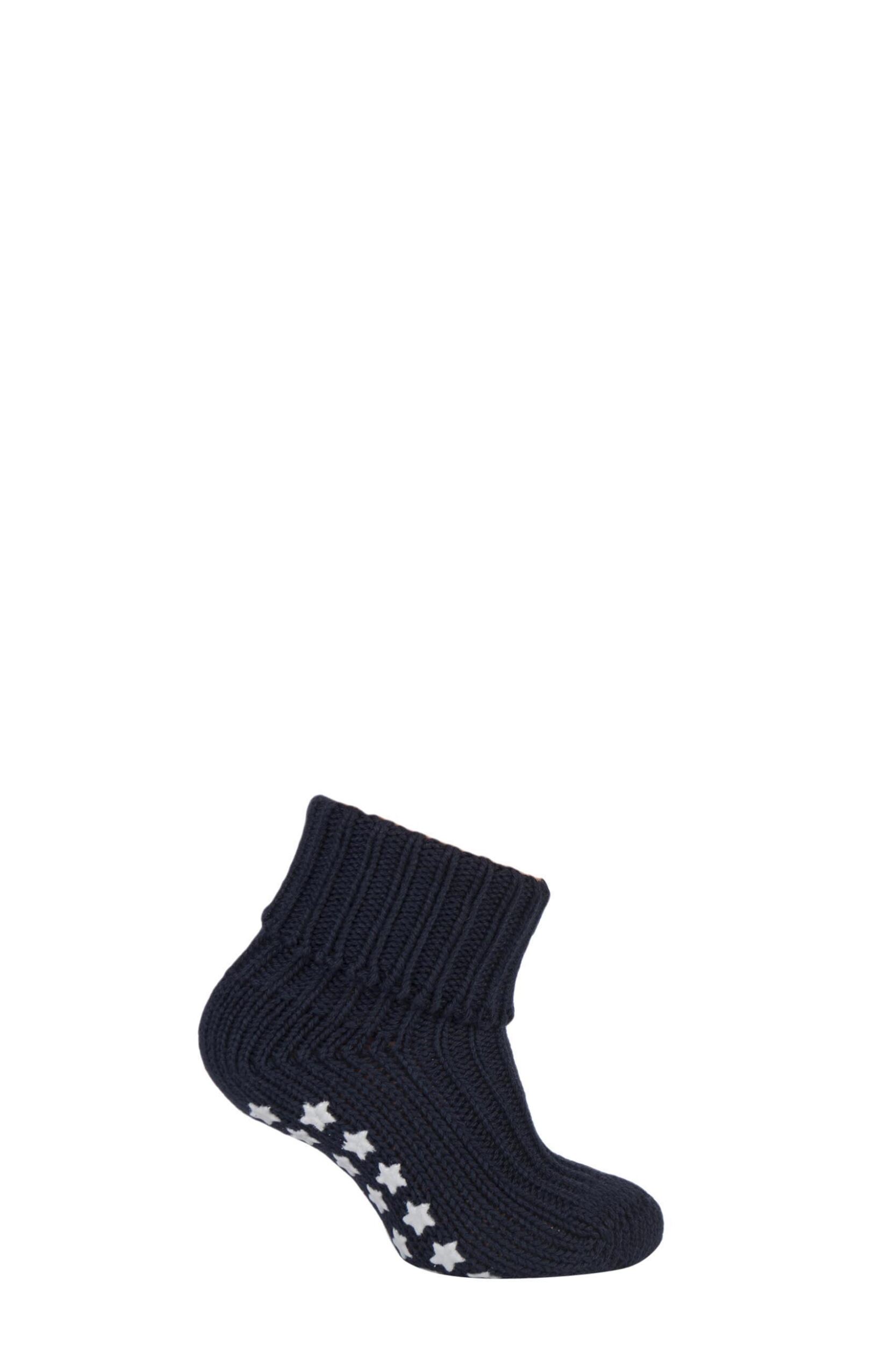 1 Pair Dark Marine Catspads Slipper Socks Kids Unisex 12-18 Months - Falke