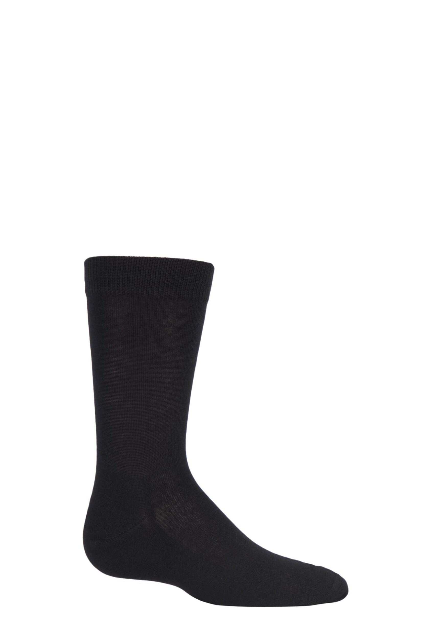 1 Pair Black Family Casual Cotton Socks Kids Unisex 6-8.5 Kids (1-3 Years) - Falke
