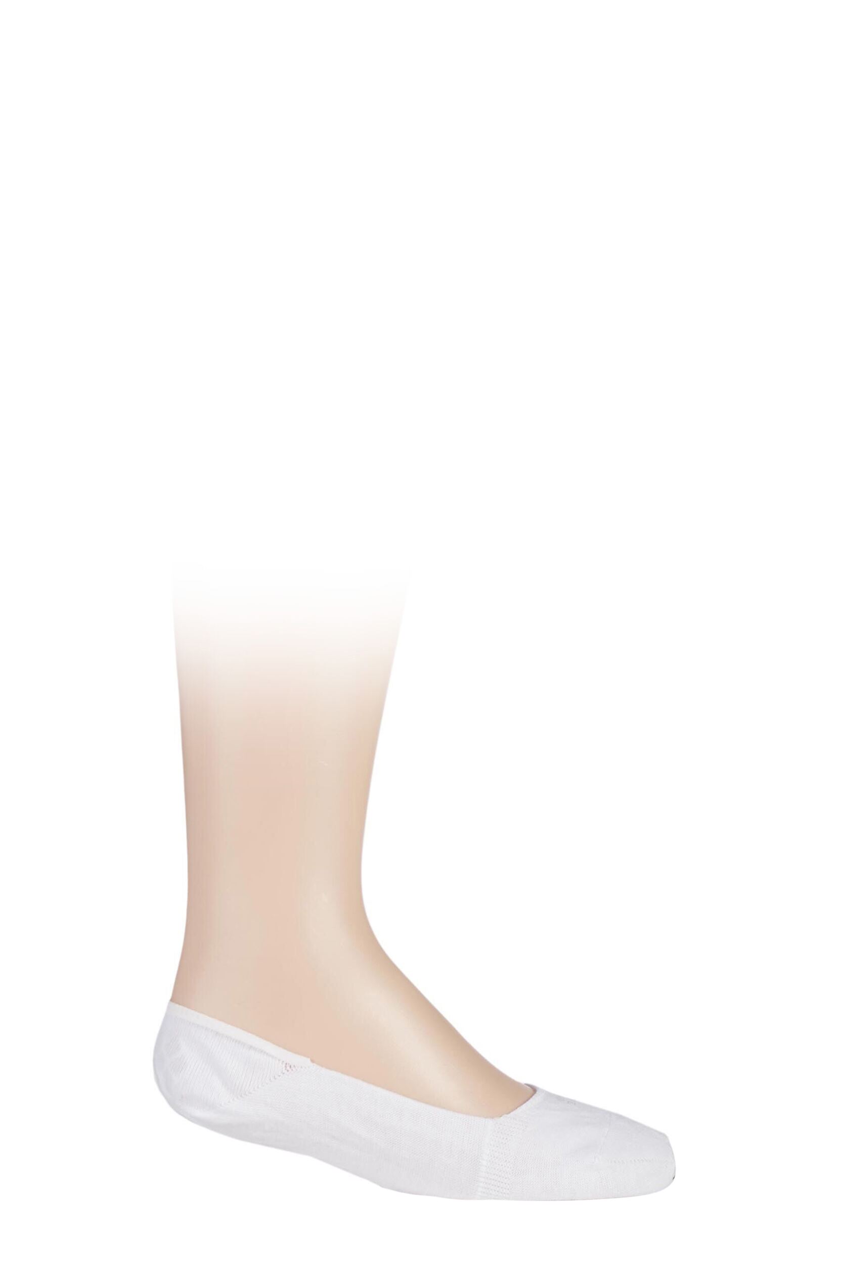 1 Pair White Invisible Step Shoe Liners Kids Unisex 5.5-8 Teens (13-14 Years) - Falke