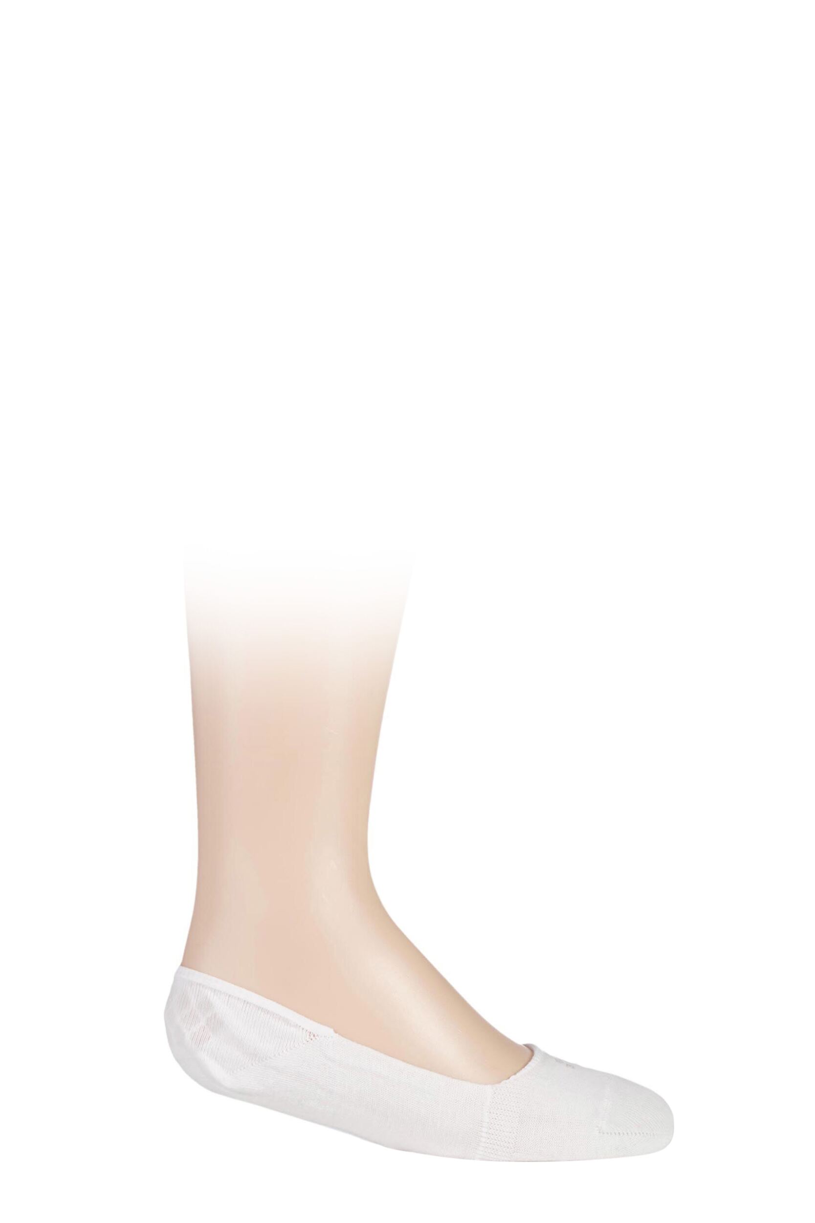 1 Pair Off White Invisible Step Shoe Liners Kids Unisex 3-5 Teens (12-13 Years) - Falke