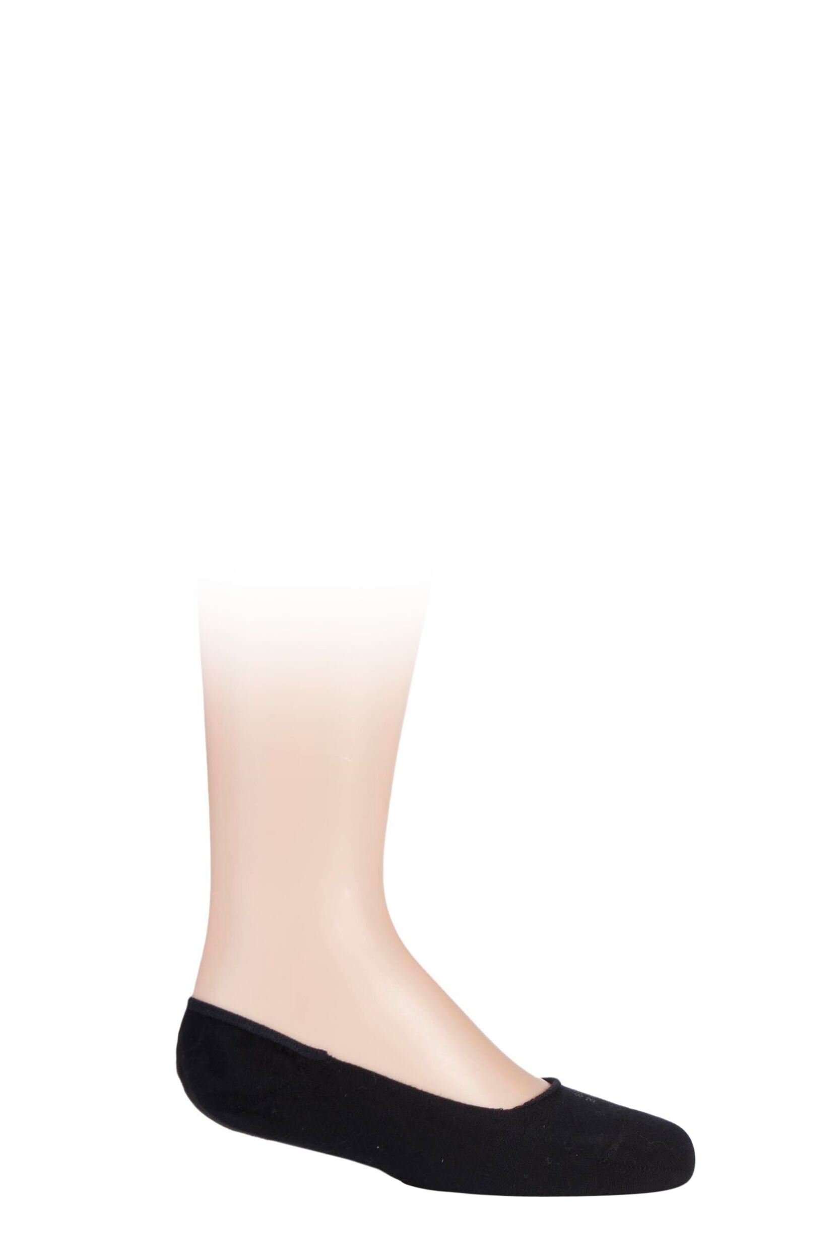 1 Pair Black Invisible Step Shoe Liners Kids Unisex 5.5-8 Teens (13-14 Years) - Falke