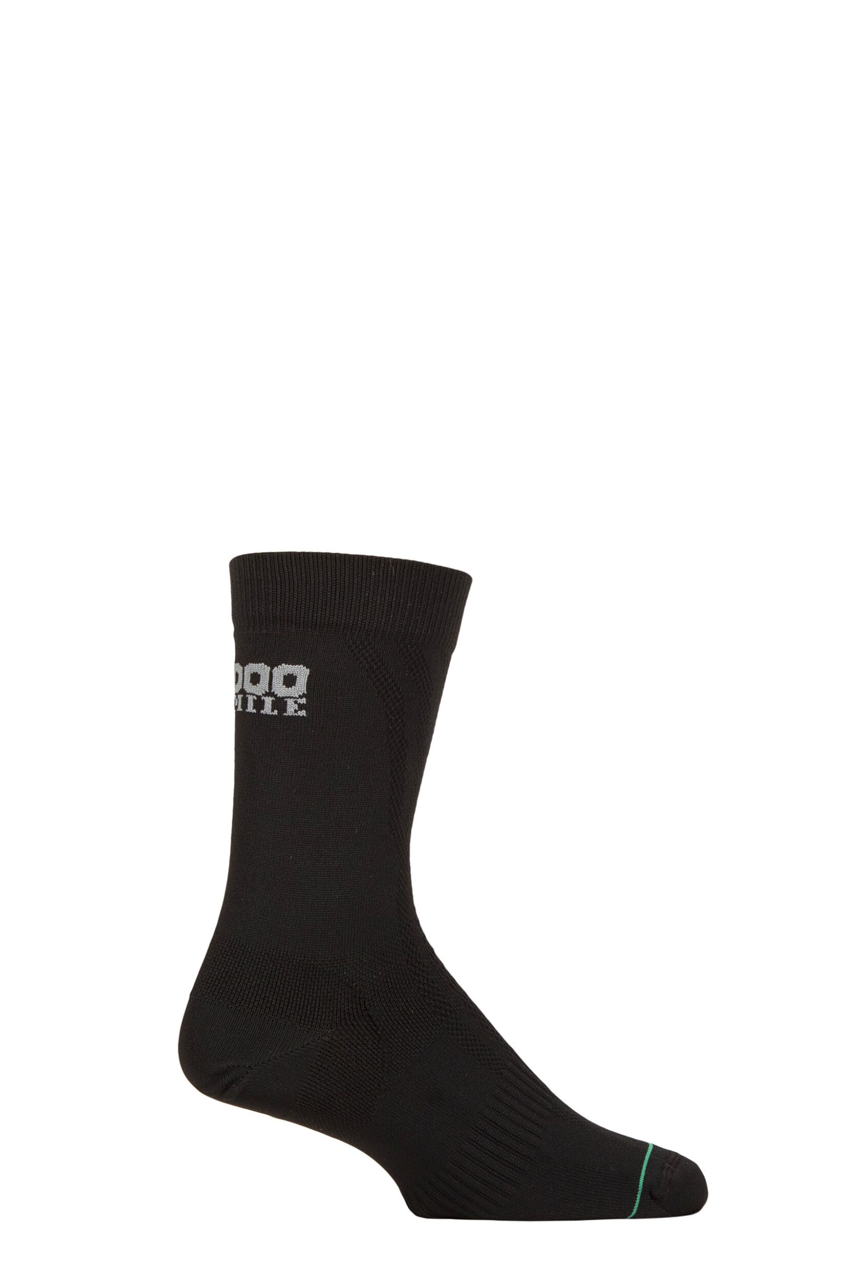 Mens and Women's 1 Pair 1000 Mile Double Layer Repreve Socks Black M