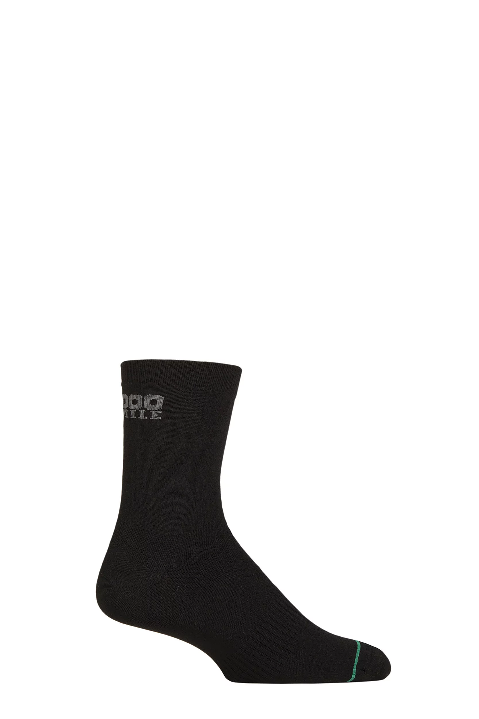 Mens 1 Pair 1000 Mile Blister-free Double Layer Liner Socks Black