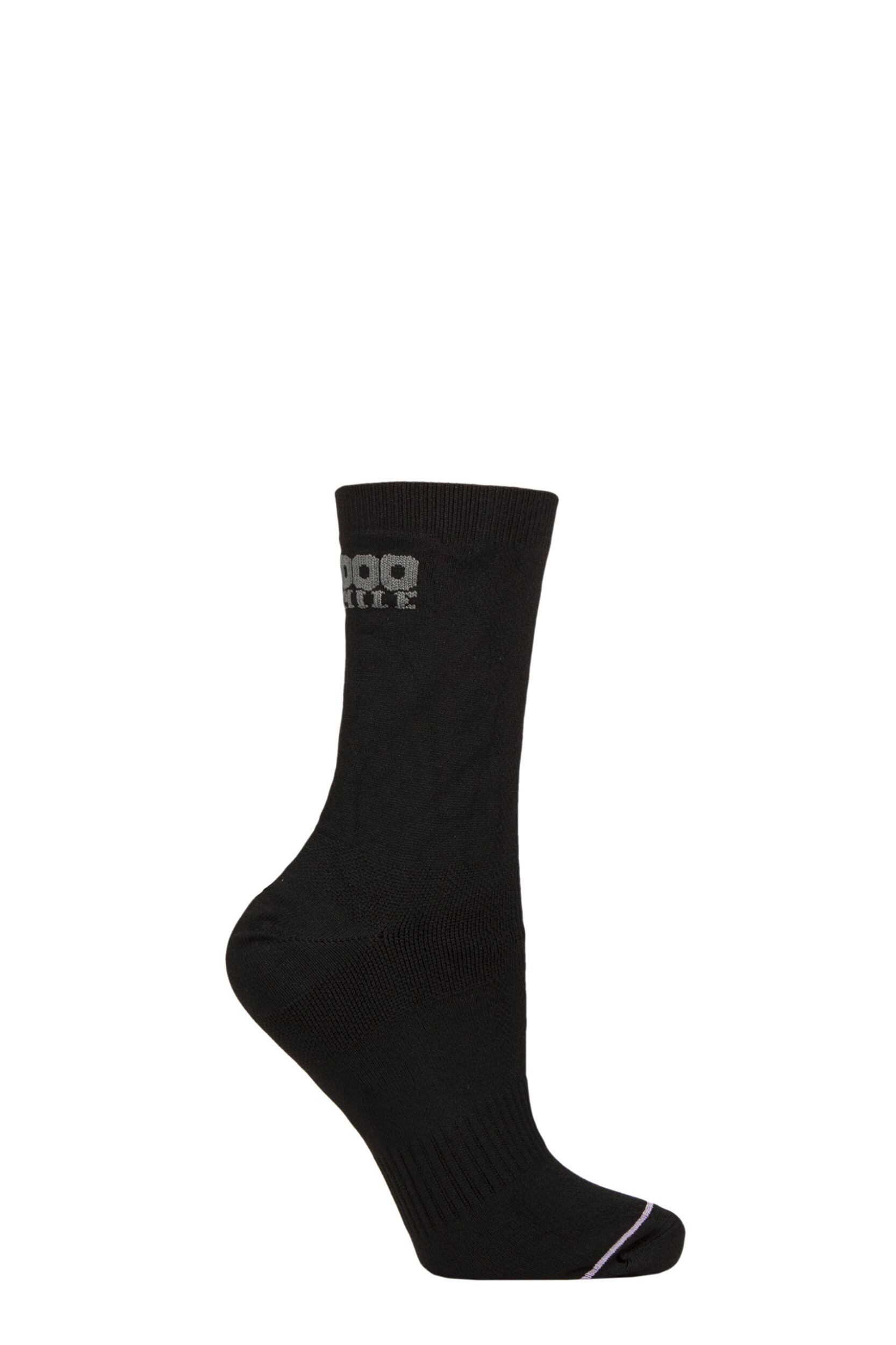 Women's 1 Pair 1000 Mile Blister-free Double Layer Liner Socks Black 6-8.5 Ladies