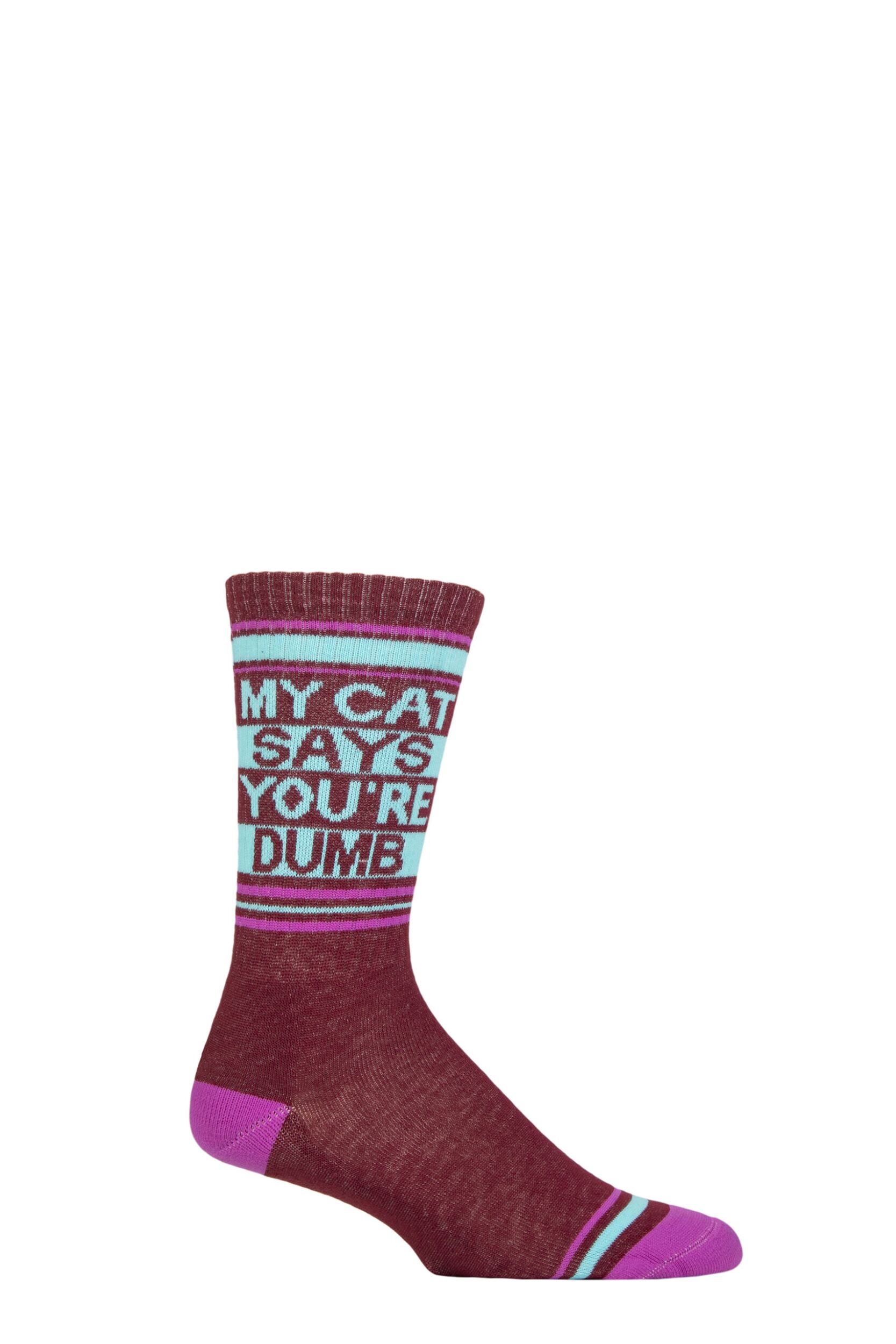 Image of Gumball Poodle 1 Pair My Cat Says You're Dumb Cotton Socks Multi One Size