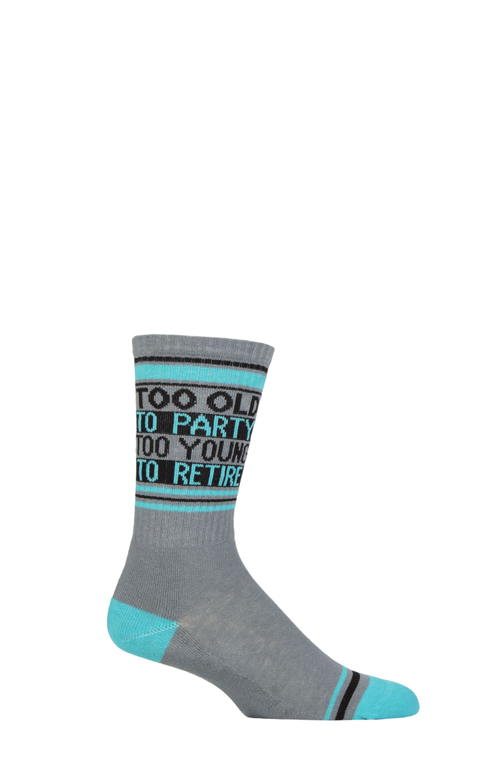 Gumball Poodle 1 Pair Too Old to Party Too Young to Retire Cotton Socks Multi One Size