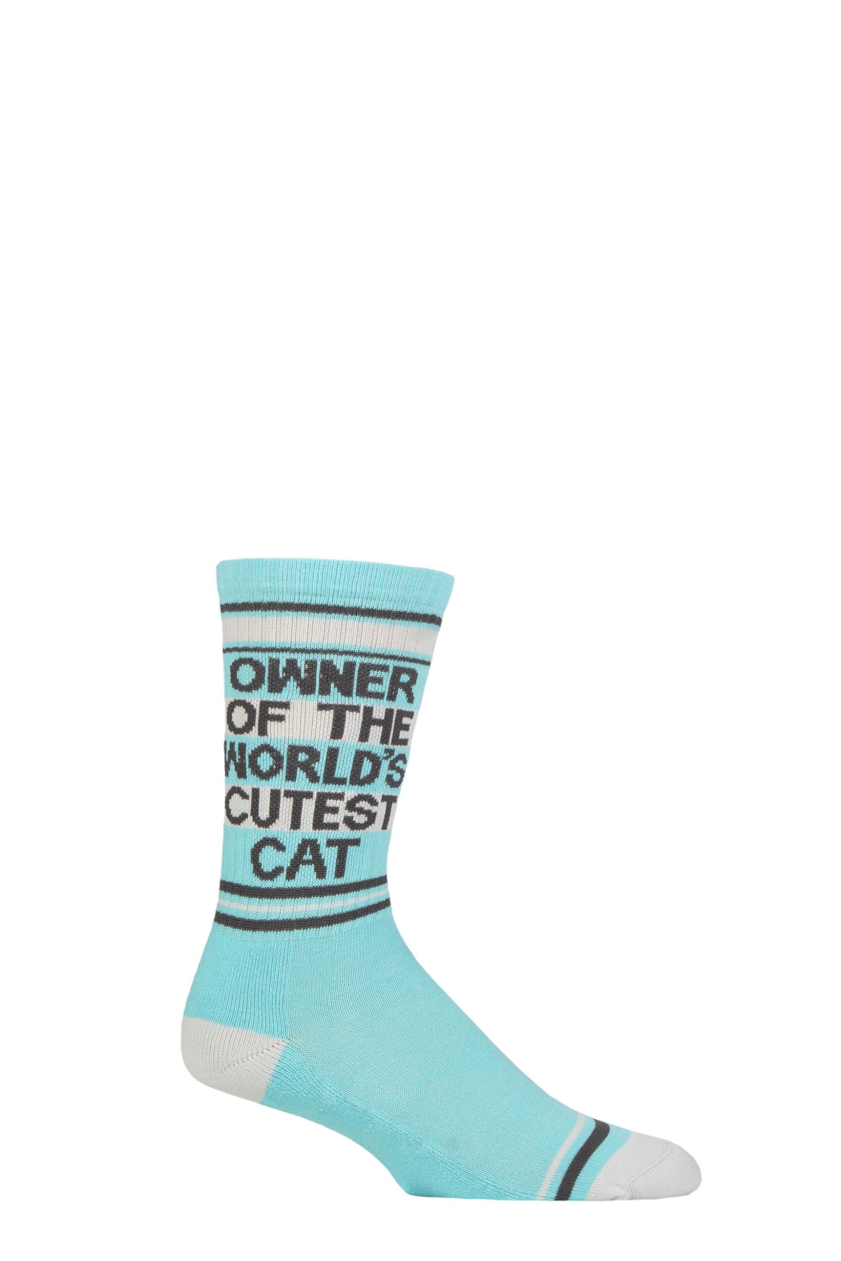 Gumball Poodle 1 Pair Owner of The World's Cutest Cat Cotton Socks Multi One Size