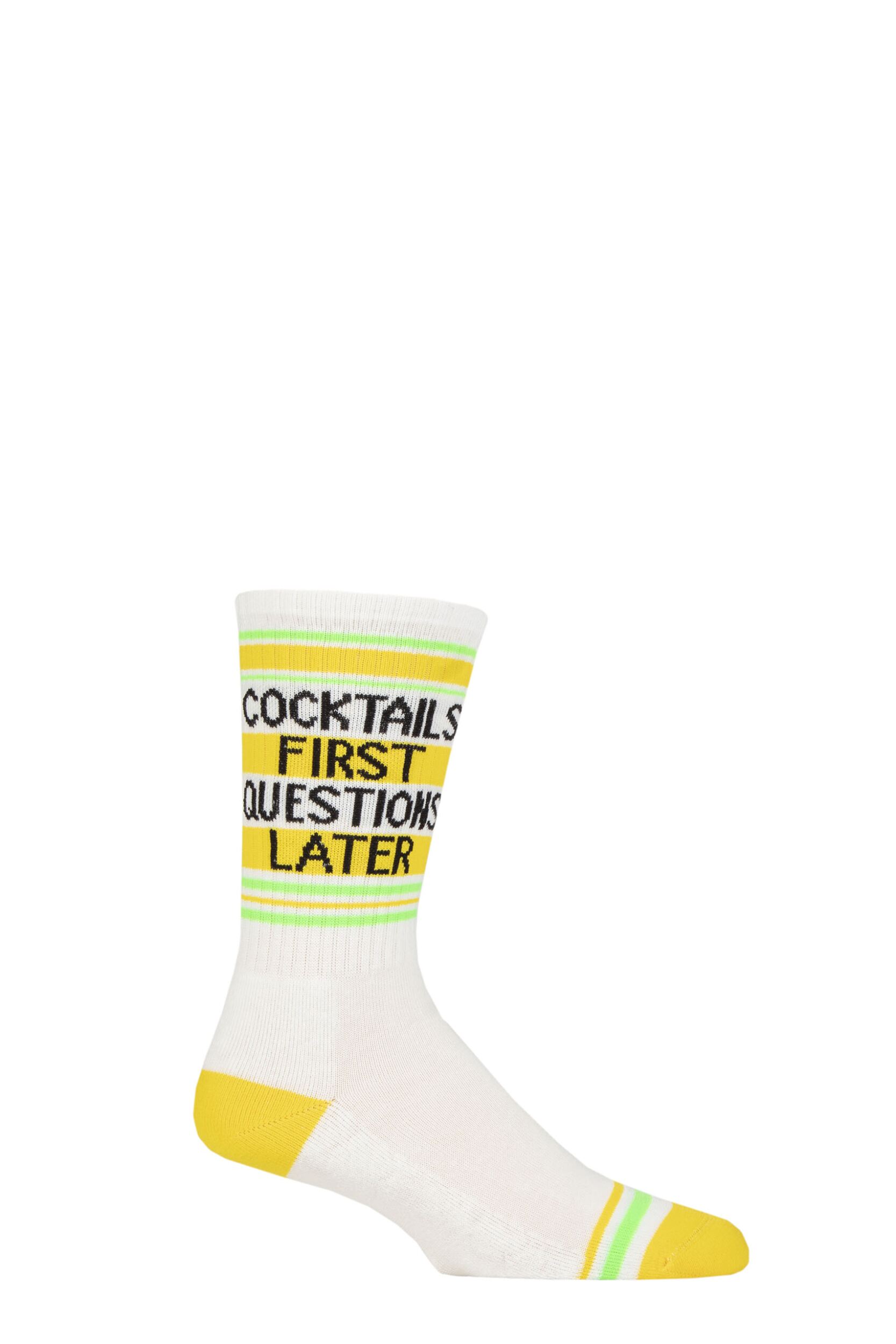 Gumball Poodle 1 Pair Cocktails First Questions Later Cotton Socks Multi One Size