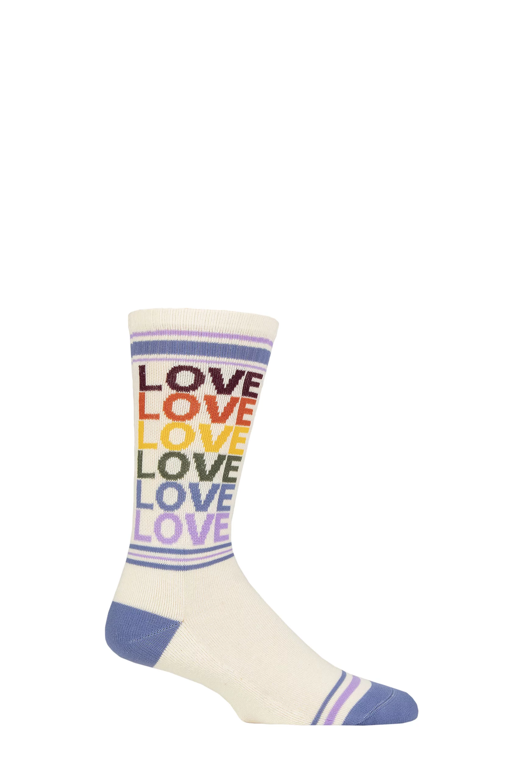 Gumball Poodle 1 Pair Love - Vintage Rainbow Cotton Socks Multi