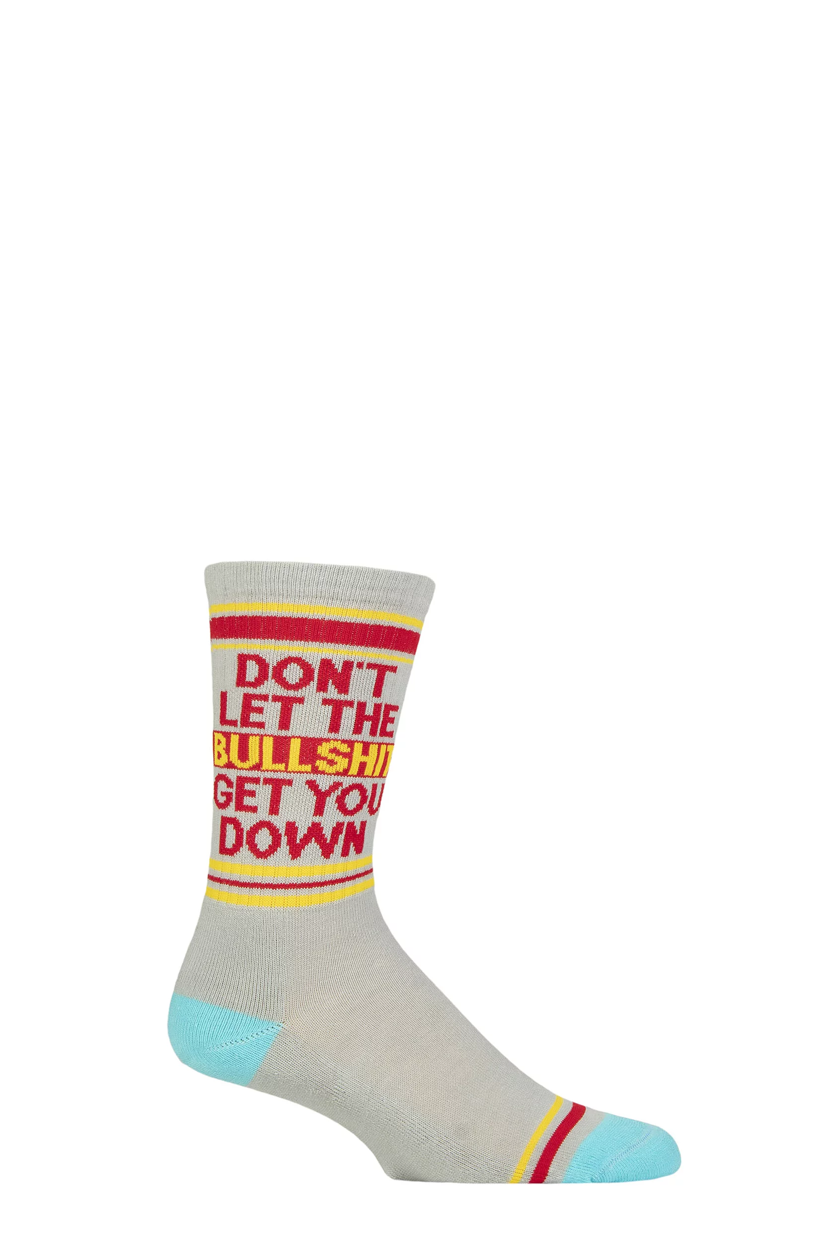 Gumball Poodle 1 Pair Don't Let The Bullshit Get You Down - Gym Crew Socks Cotton Socks Multi
