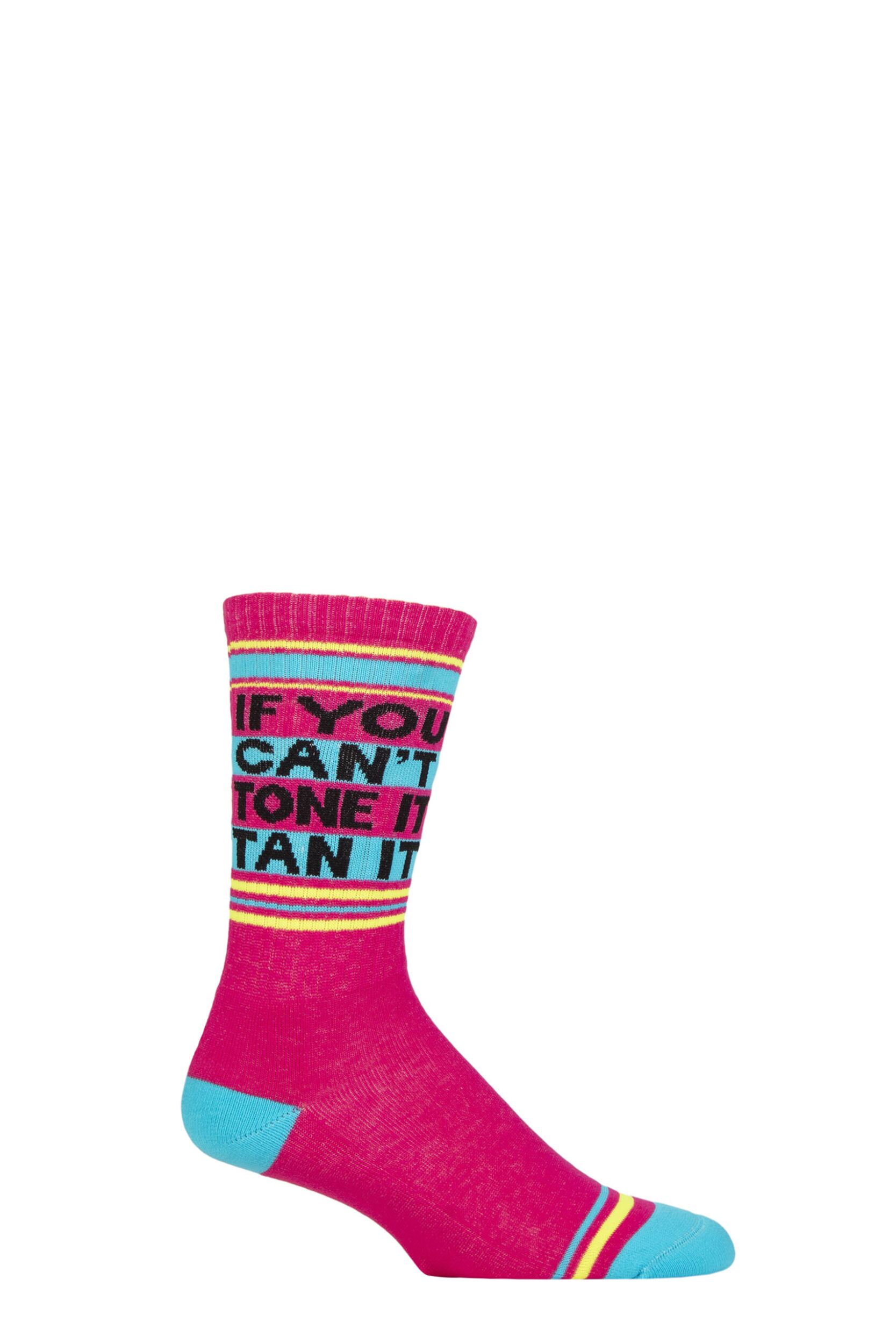 Gumball Poodle 1 Pair If You Can't Tone It, Tan It - Gym Crew Socks Cotton Socks Multi One Size