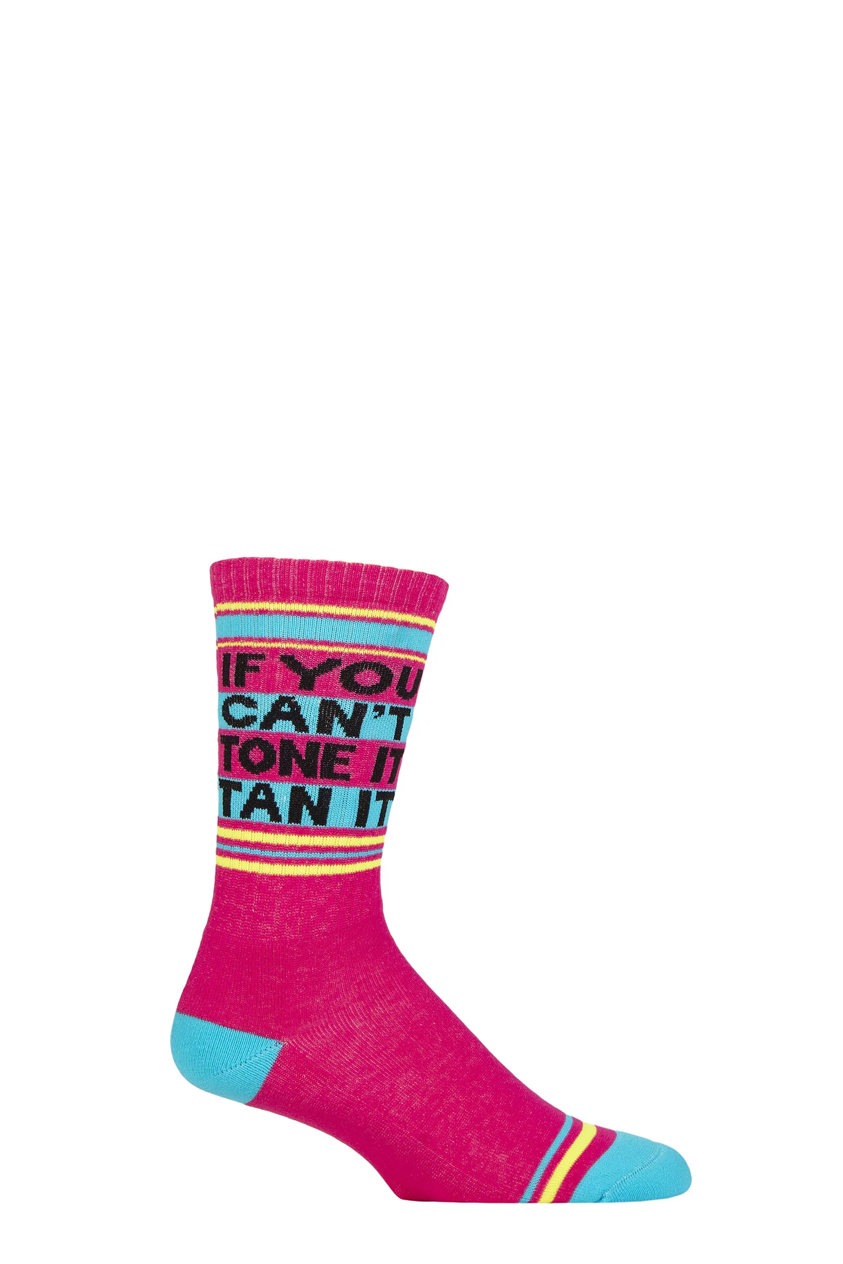Gumball Poodle 1 Pair If You Can't Tone It, Tan It - Gym Crew Socks Cotton Socks Multi