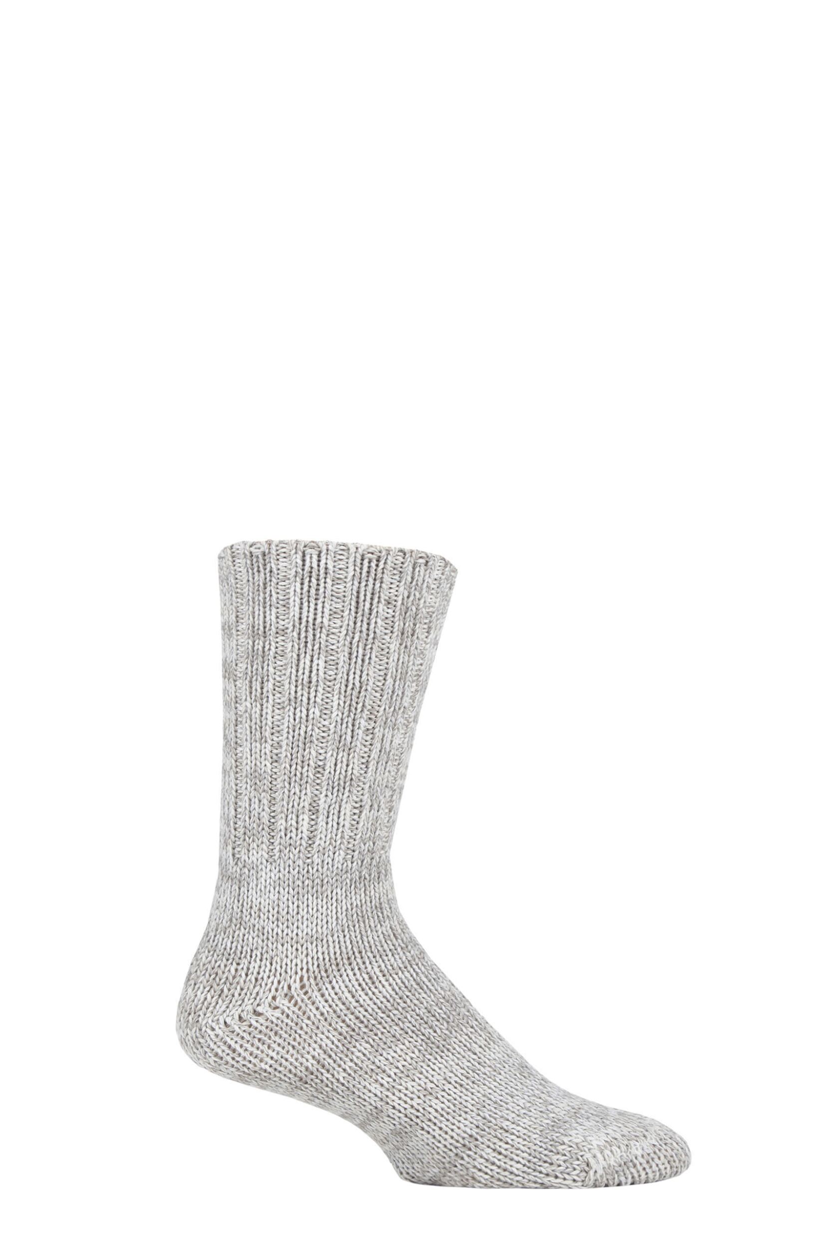Mens 1 Pair Falke Brooklyn Organic Cotton Heavy Weight Socks Grey 8.5-11 Mens