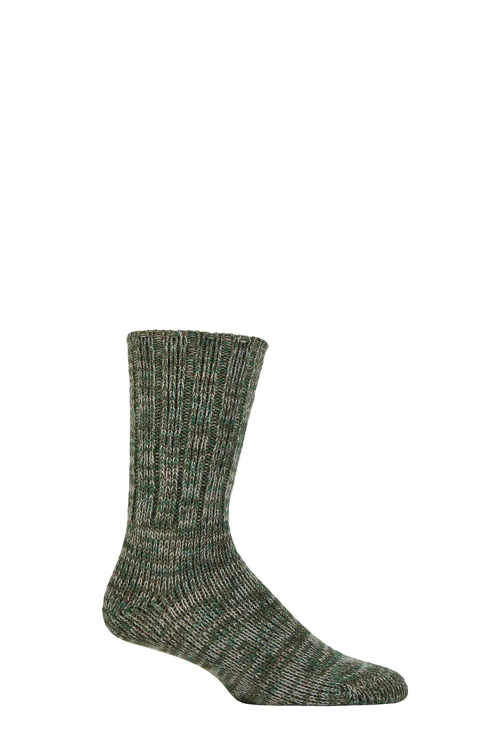 Mens 1 Pair Falke Brooklyn Organic Cotton Heavy Weight Socks Deep Green 5.5-8 Mens