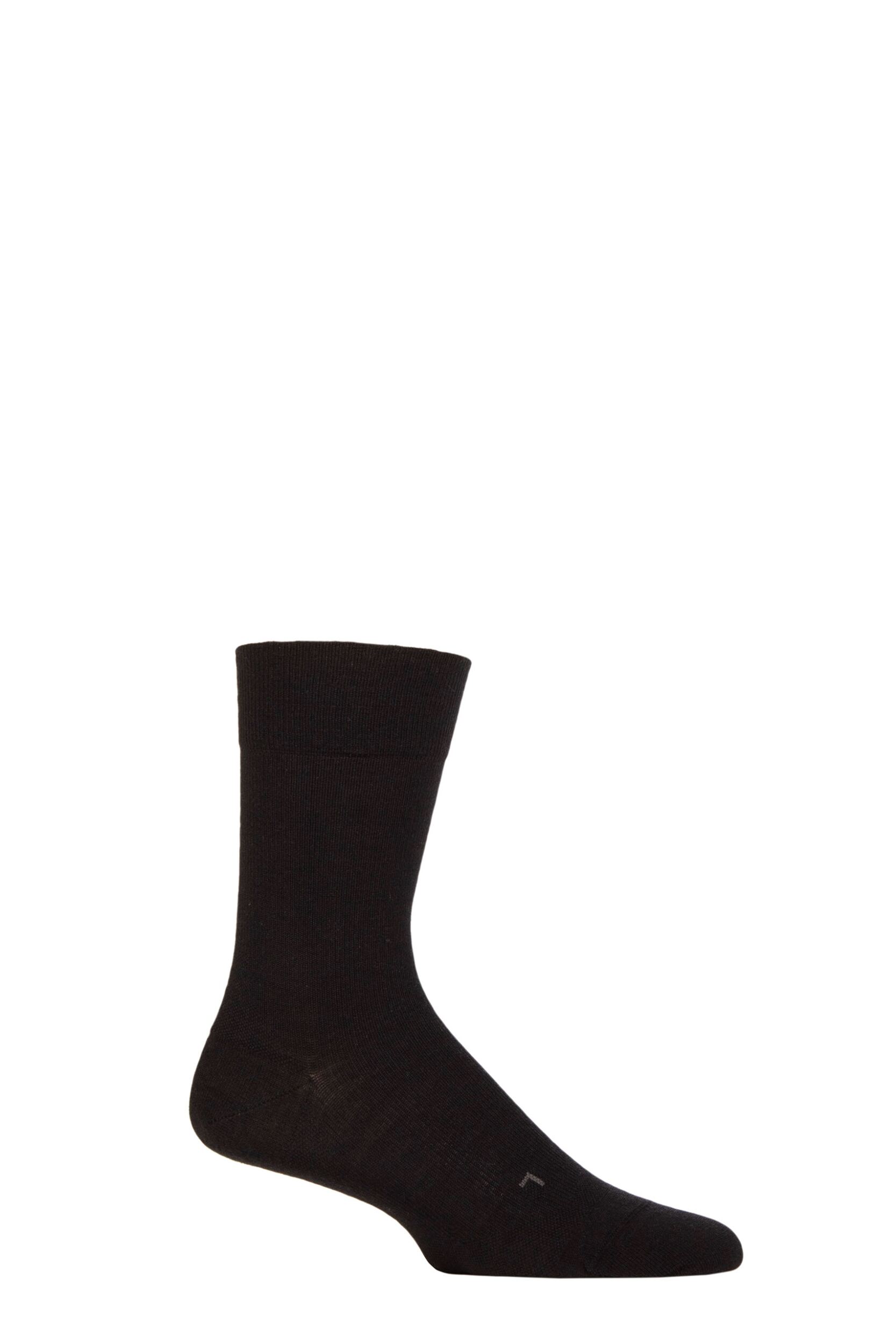Mens 1 Pair Falke Stabilizing Wool Everyday Socks Black 7-8 Mens