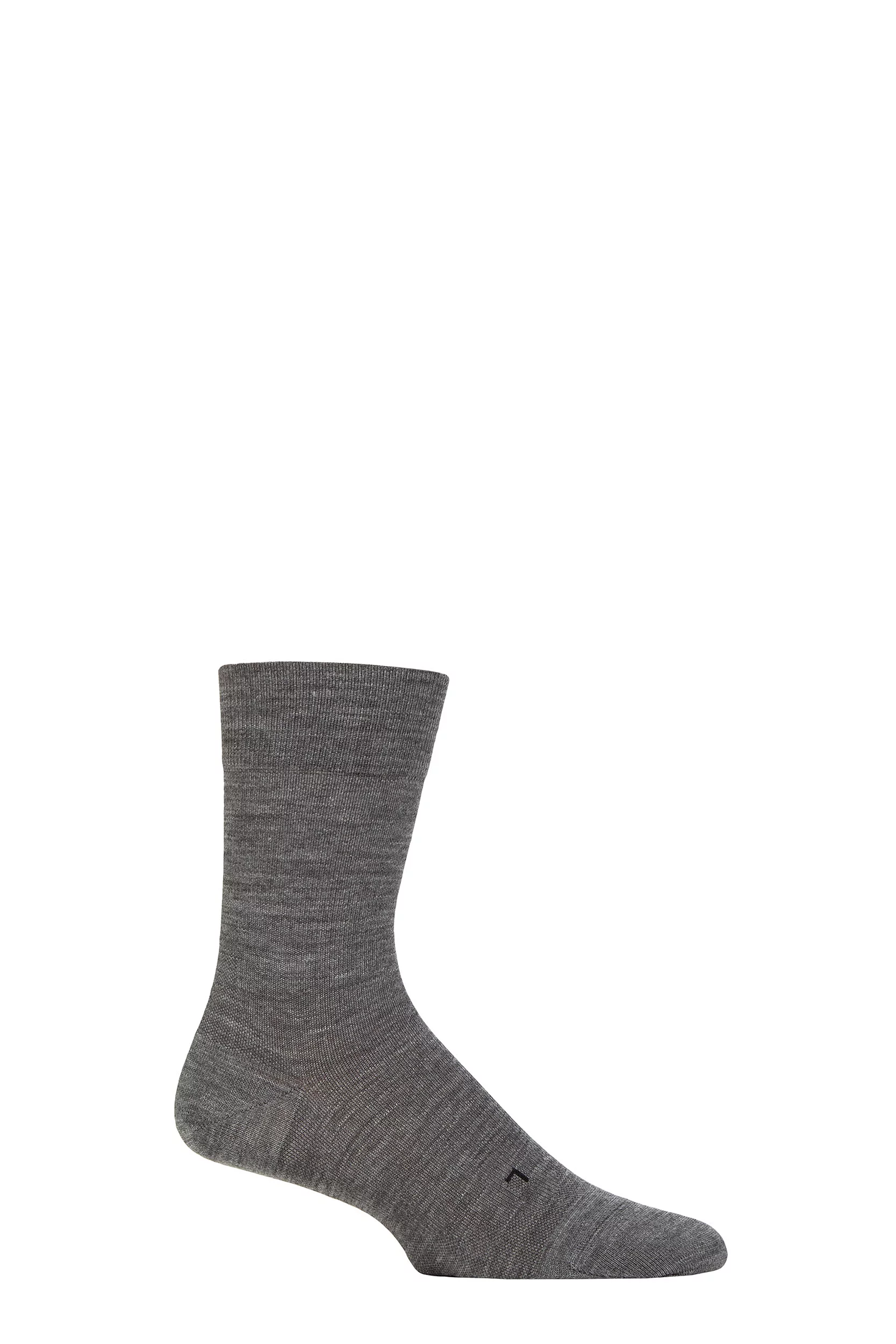 Mens 1 Pair Falke Stabilizing Wool Everyday Socks Dark Grey 7-8 Mens