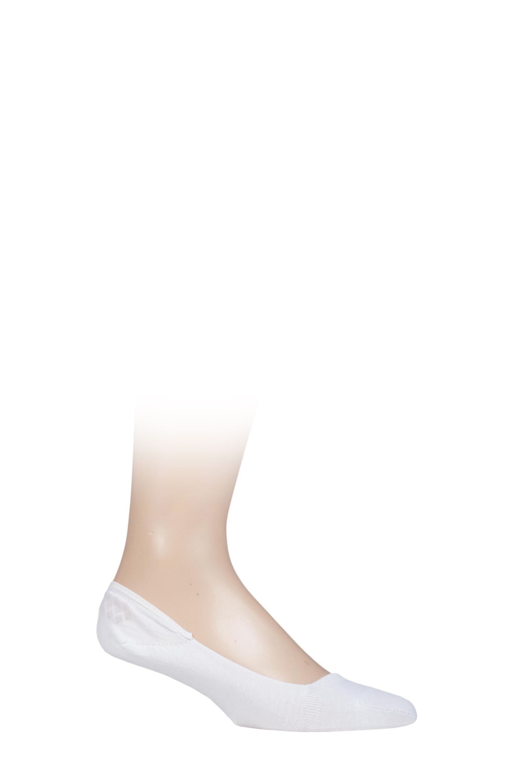 1 Pair White Cool 24/7 Cotton Invisible Socks Men's 11.5-12.5 Mens - Falke
