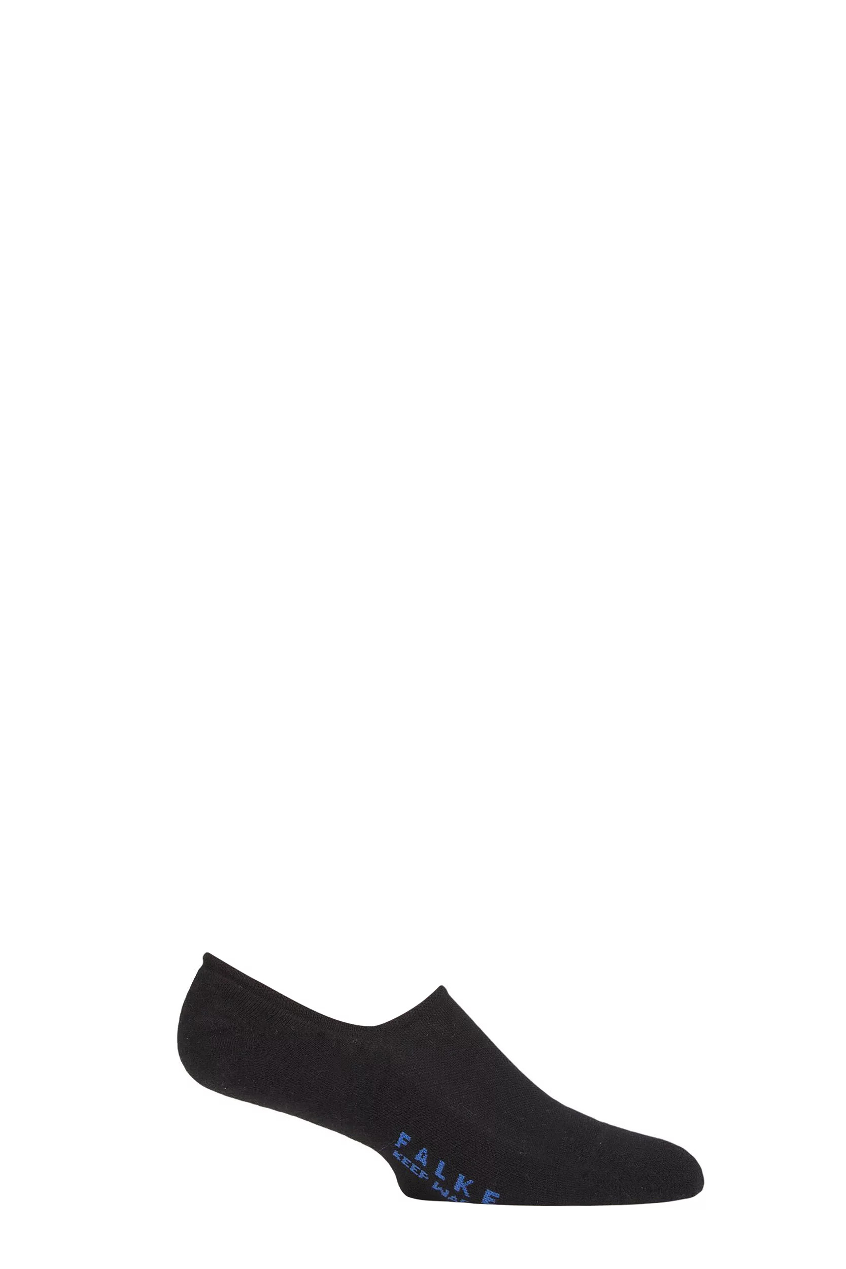 Mens 1 Pair Falke Keep Warm Virgin Wool Trainer Socks Black 5.5-7.5 Mens
