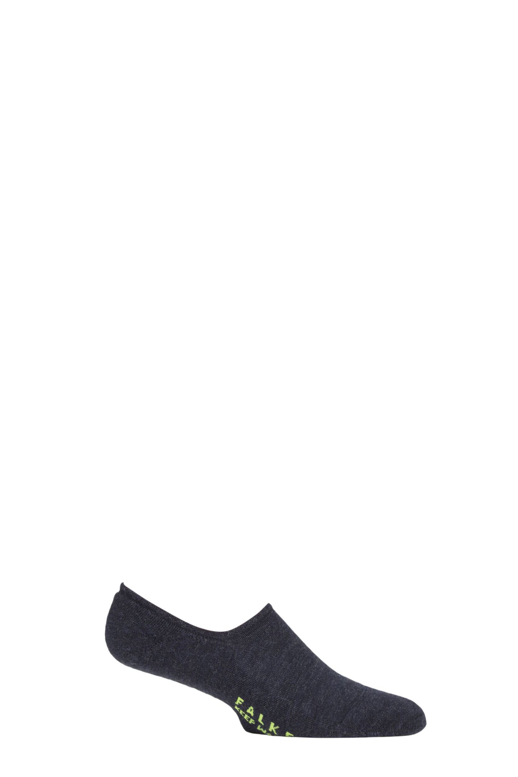 Mens 1 Pair Falke Keep Warm Virgin Wool Trainer Socks Dark Sapphire 11-12.5 Mens