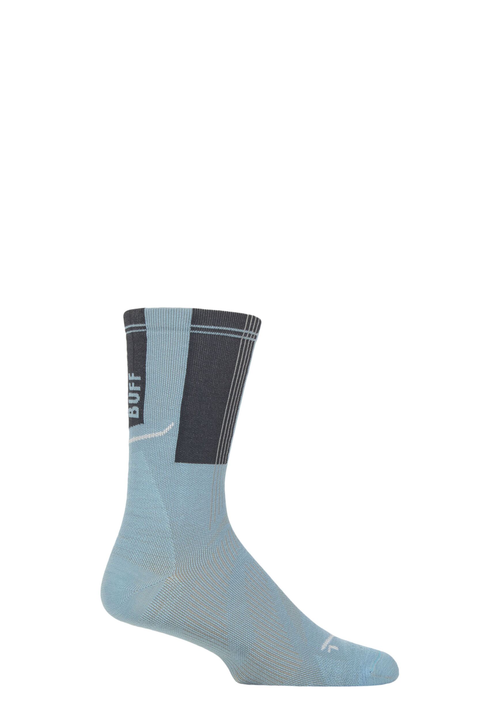 Mens and Women's 1 Pair BUFF Run COOLNET® Crew Length Socks Dusty Blue XL