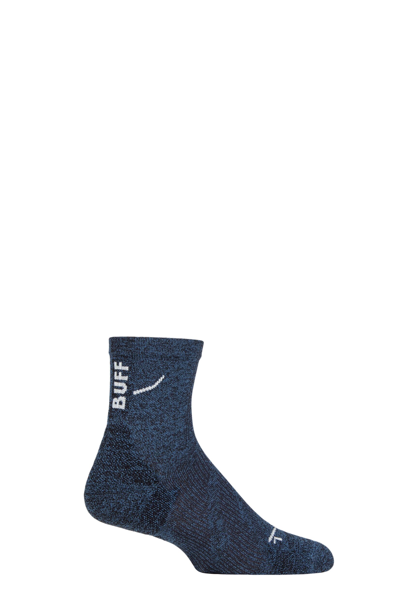 Mens and Women's 1 Pair BUFF Run Hike DRYFLX® Quarter Length Socks Blue S