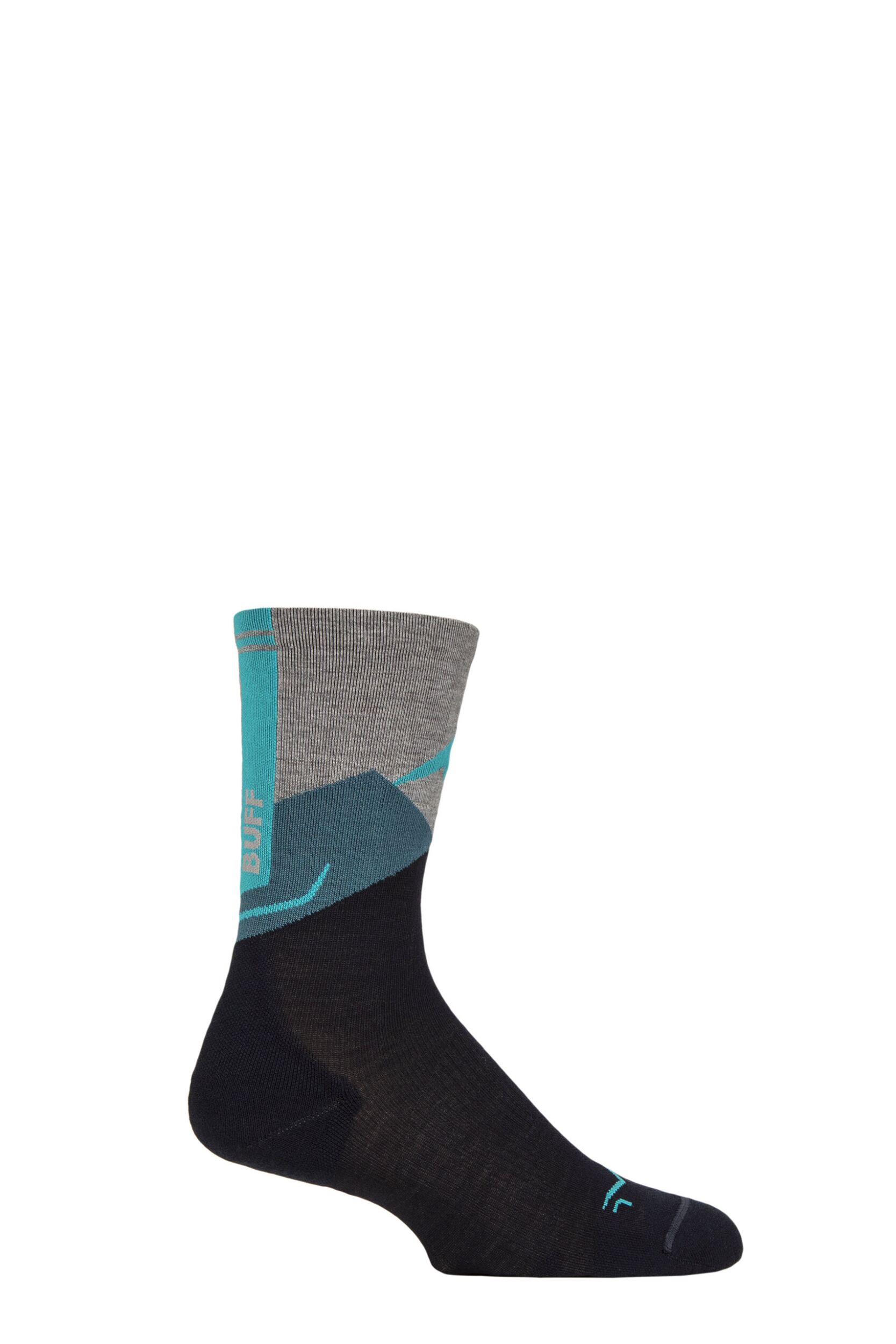 Mens and Women's 1 Pair BUFF Hike Merino Lightweight Crew Length Socks Teal L