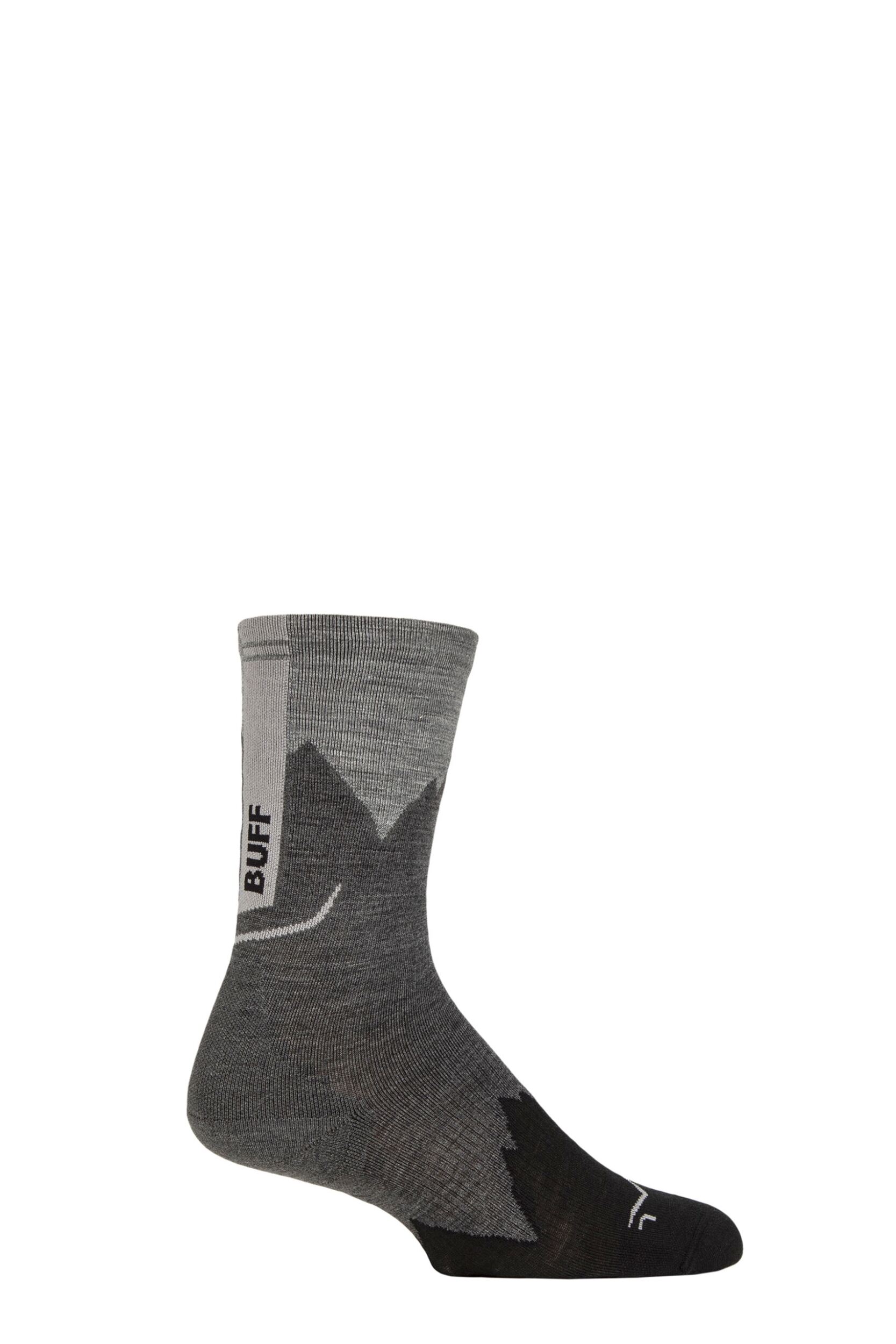 Image of Mens and Women's 1 Pair BUFF Hike Merino Lightweight Crew Length Socks Black M