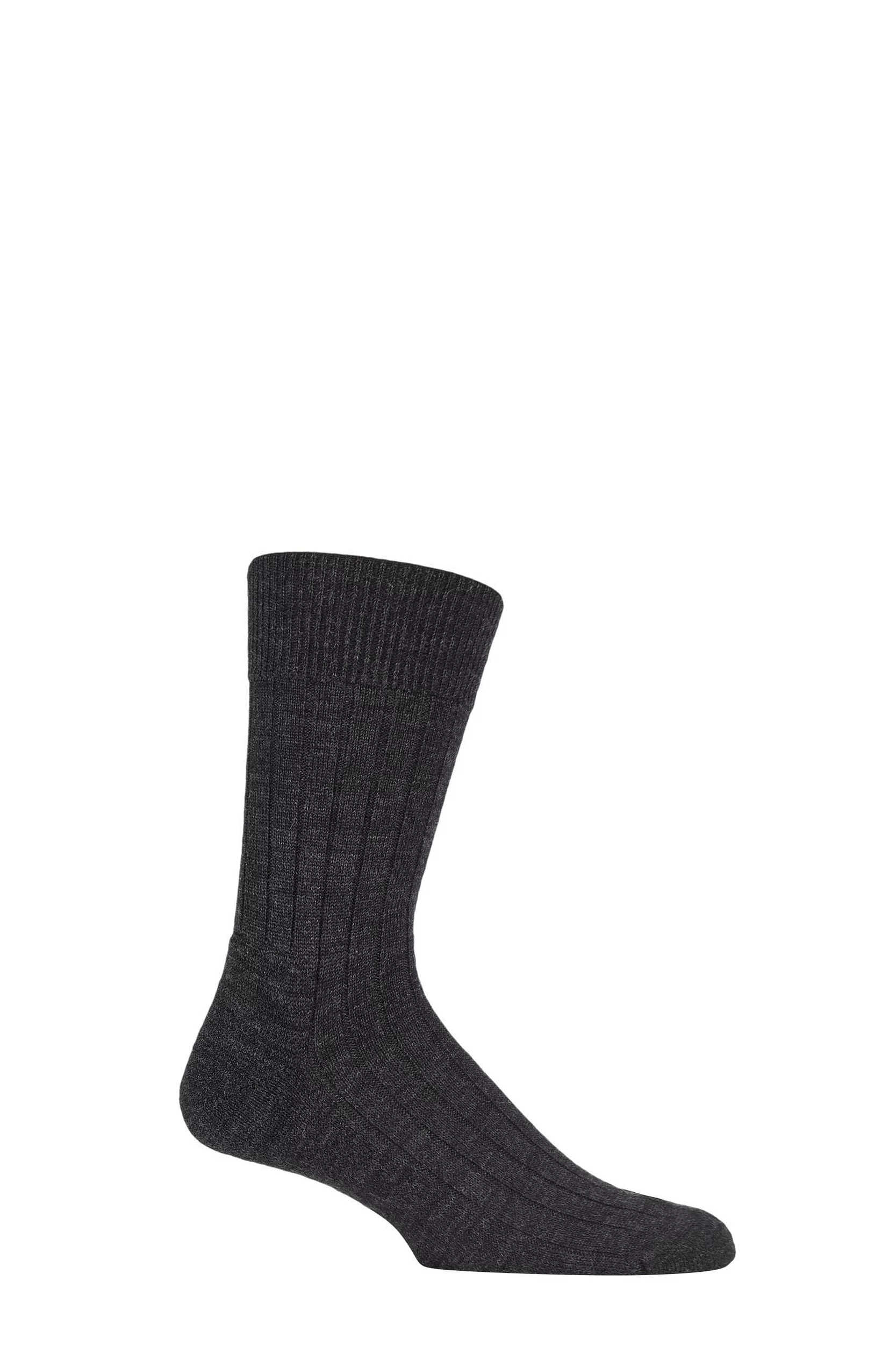 1 Pair Anthracite Teppich Im Schuh 'Carpet In Shoe' Virgin Wool Ribbed Socks Men's 8.5-9.5 Mens - Falke