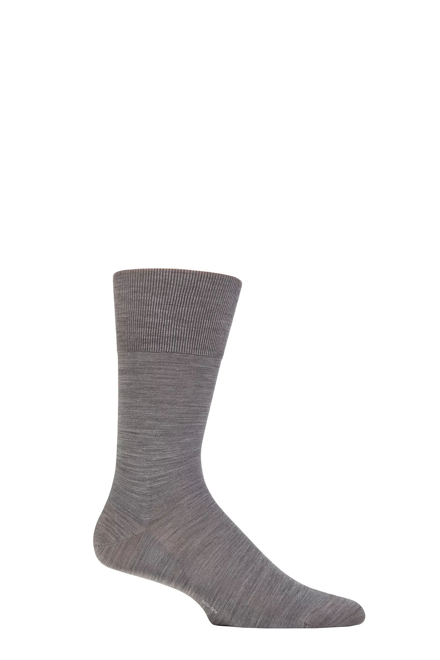 Mens 1 Pair Falke ClimaWool Recycled Yarn Socks Light Grey 10-11 Mens