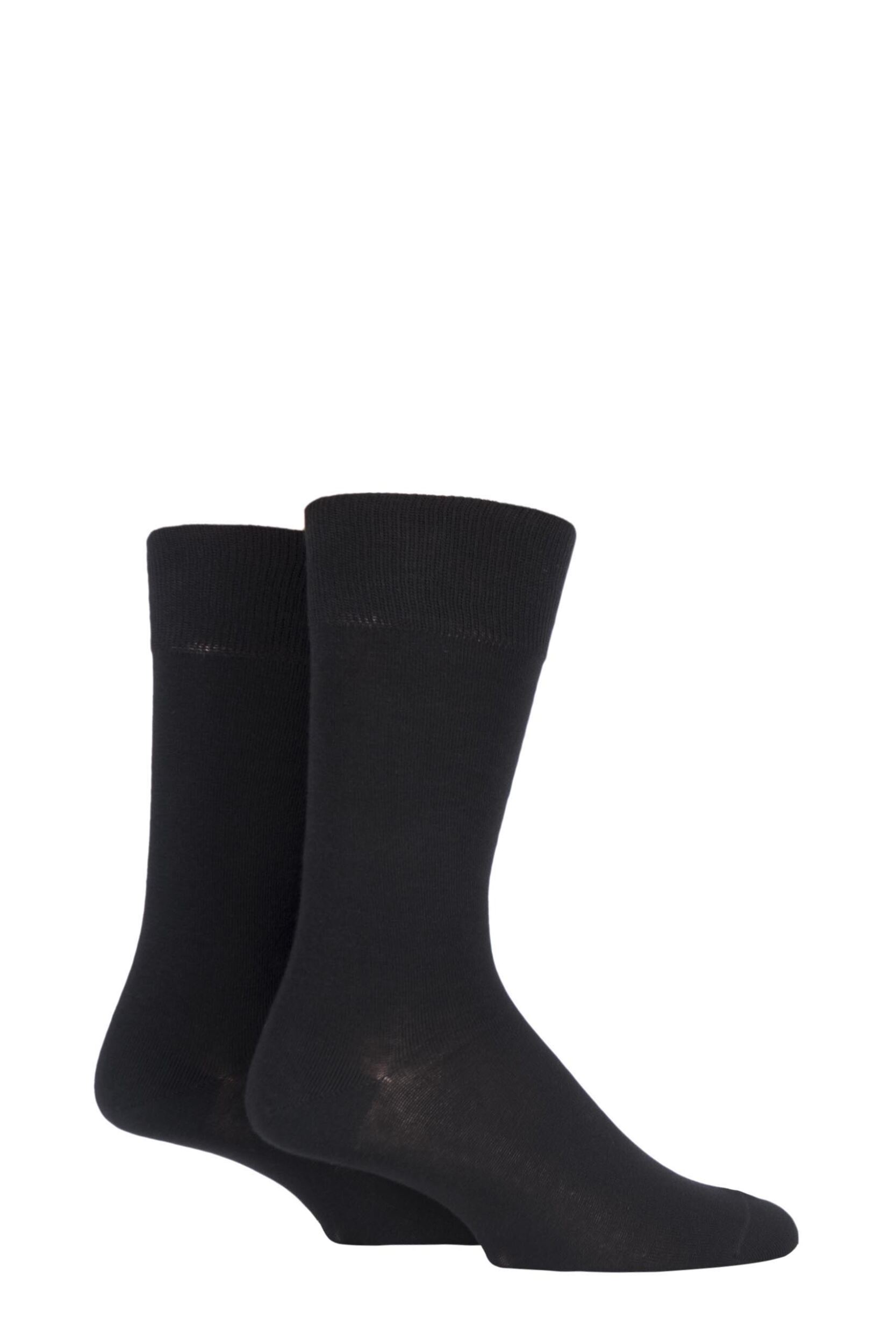 2 Pair Black Swing Plain Cotton Socks Men's 11.5-14 Mens - Falke