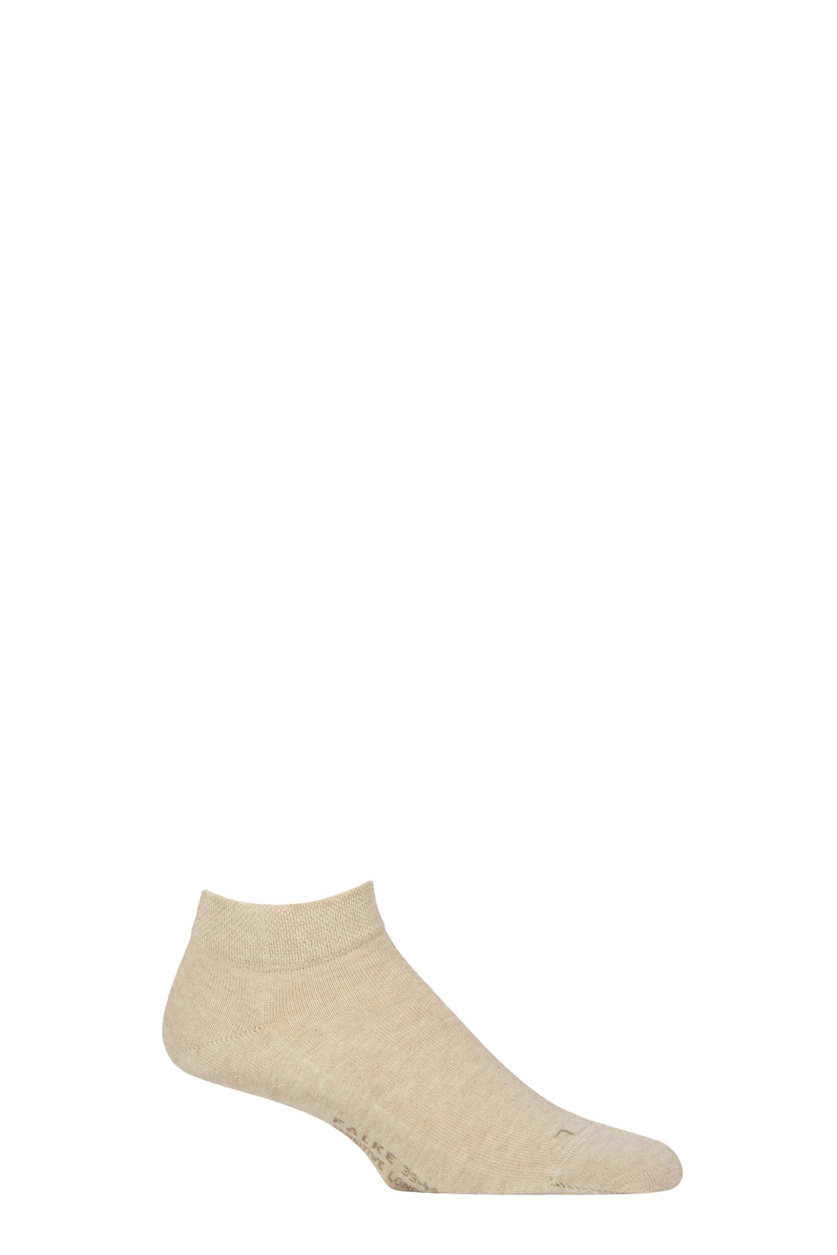 Image of Mens 1 Pair Falke Sensitive London Cotton Trainer Socks Sand Melange 11.5-14.5 Mens