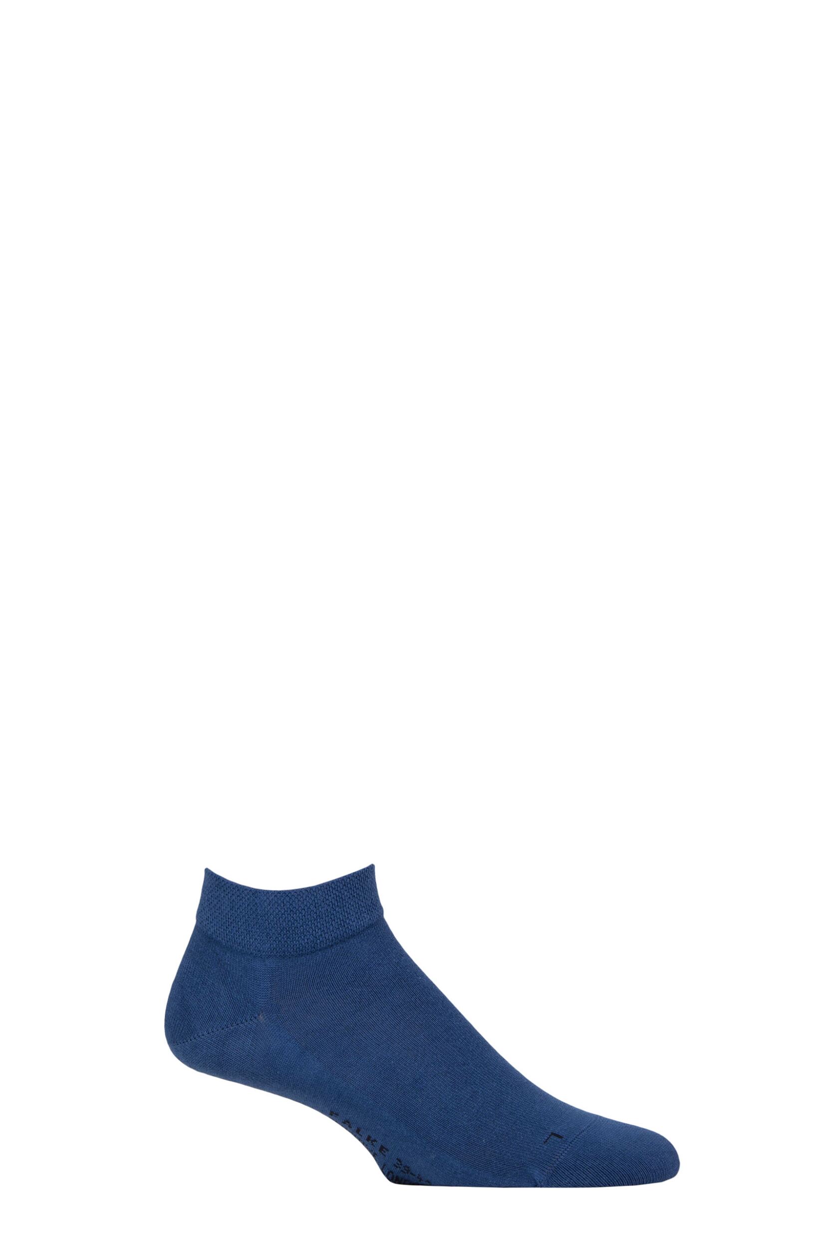 Image of Mens 1 Pair Falke Sensitive London Cotton Trainer Socks Sapphire 11.5-14.5 Mens