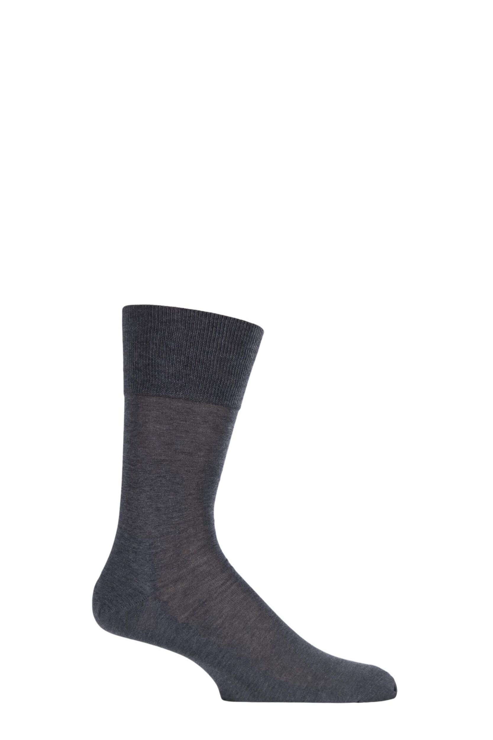 1 Pair Anthracite Melange Tiago Classic Fil d'Ecosse Mercerised Cotton Socks Men's 7-8 Mens - Falke