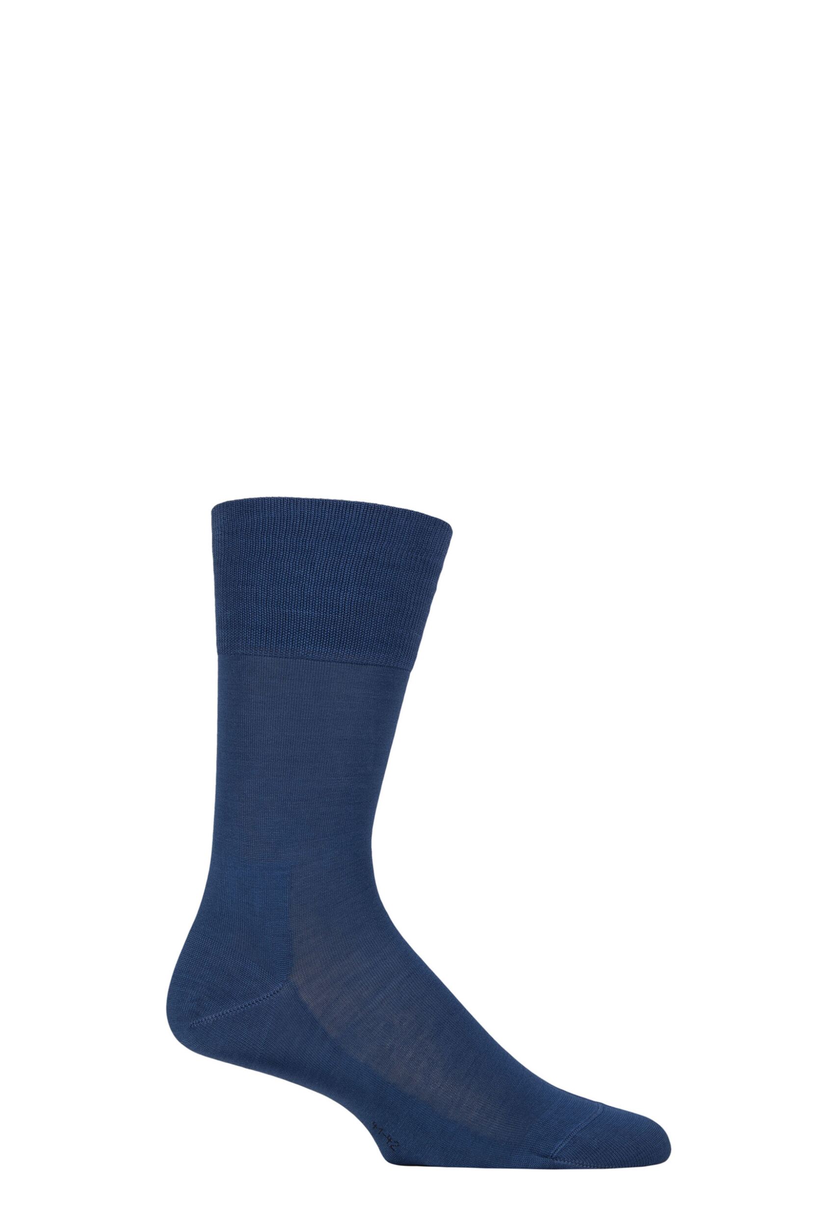 Image of Mens 1 Pair Falke Tiago Classic Fil d'Ecosse Mercerised Cotton Socks Sapphire 5.5-6.5 Mens